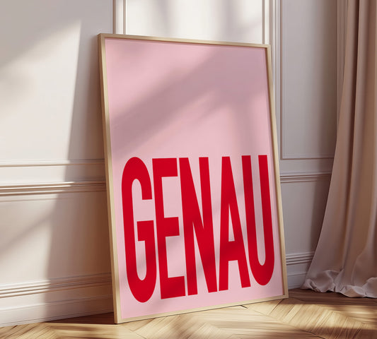02: Genau Poster – Typografie Print in Pink