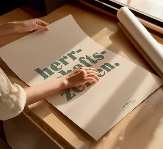 Typografie Poster mit bayerischem Dialekt in reduziertem Design