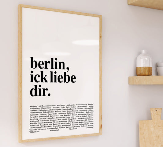 Berlin Ick Liebe Dir – Berliner Dialekt Stadtposter