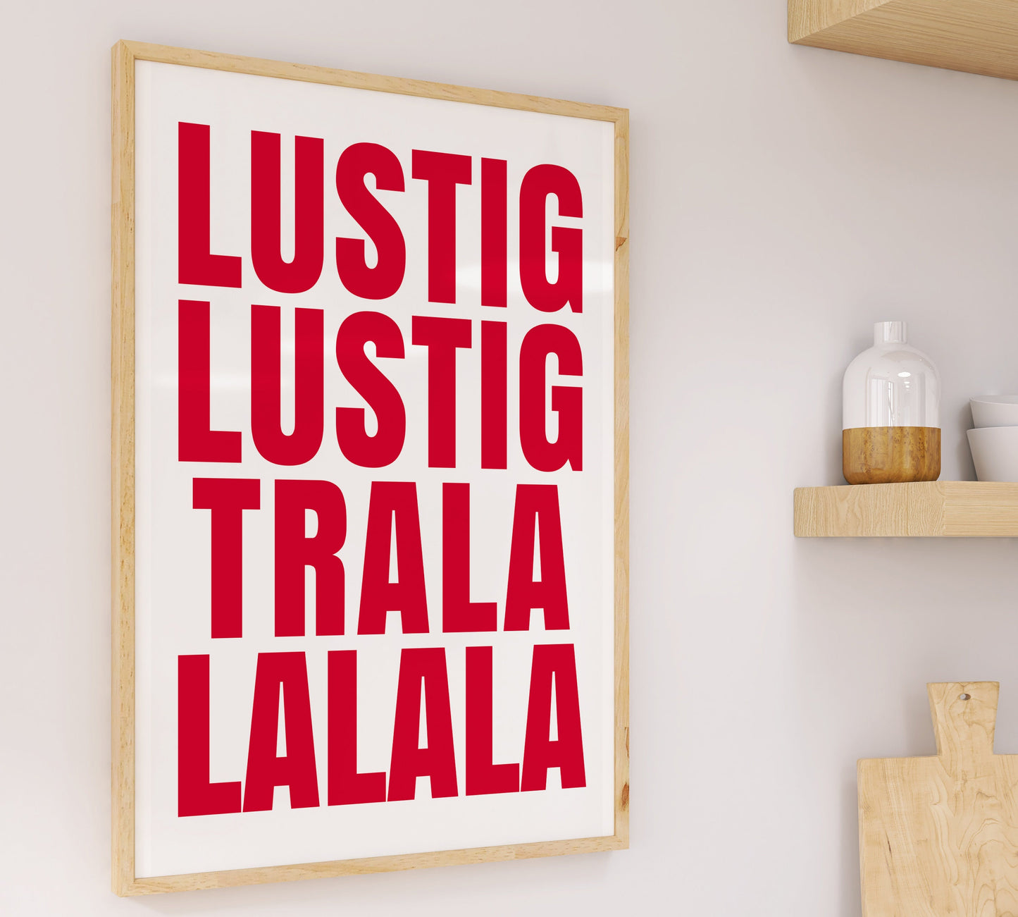 Lustig Lustig Tralalalala Poster, Weihnachten Poster, Weihnachtslied Print, Christmas Wall Art, Lasst uns froh und munter sein, Trala lalala