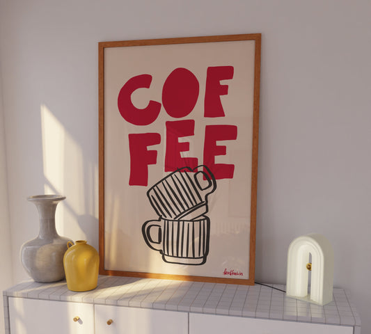 Coffee Poster Rot – Küchen Wanddeko Print