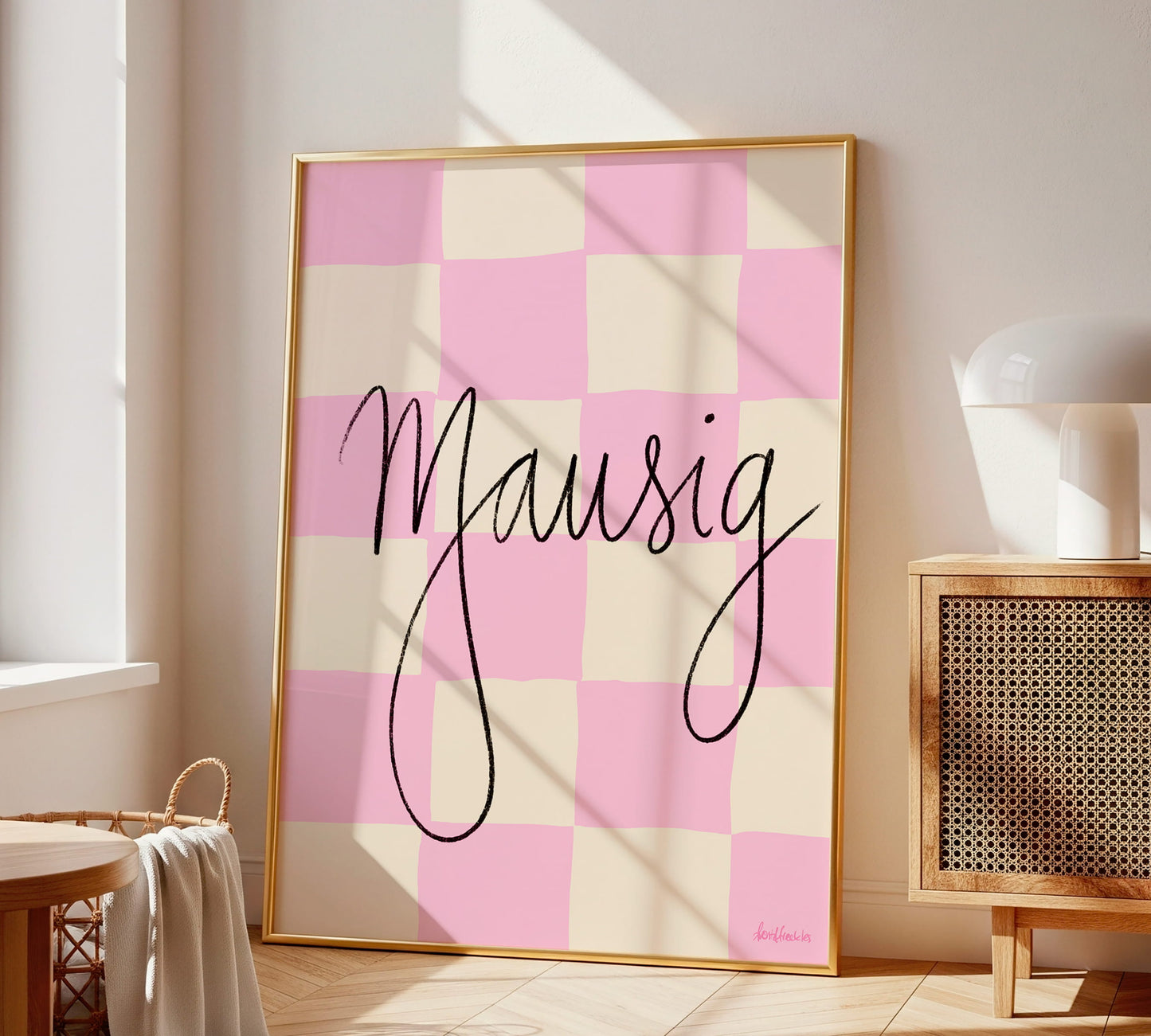 Großes, gerahmtes Mausig Poster im cute aesthetic Stil für Wohnzimmer, Schlafzimmer oder Kinderzimmer