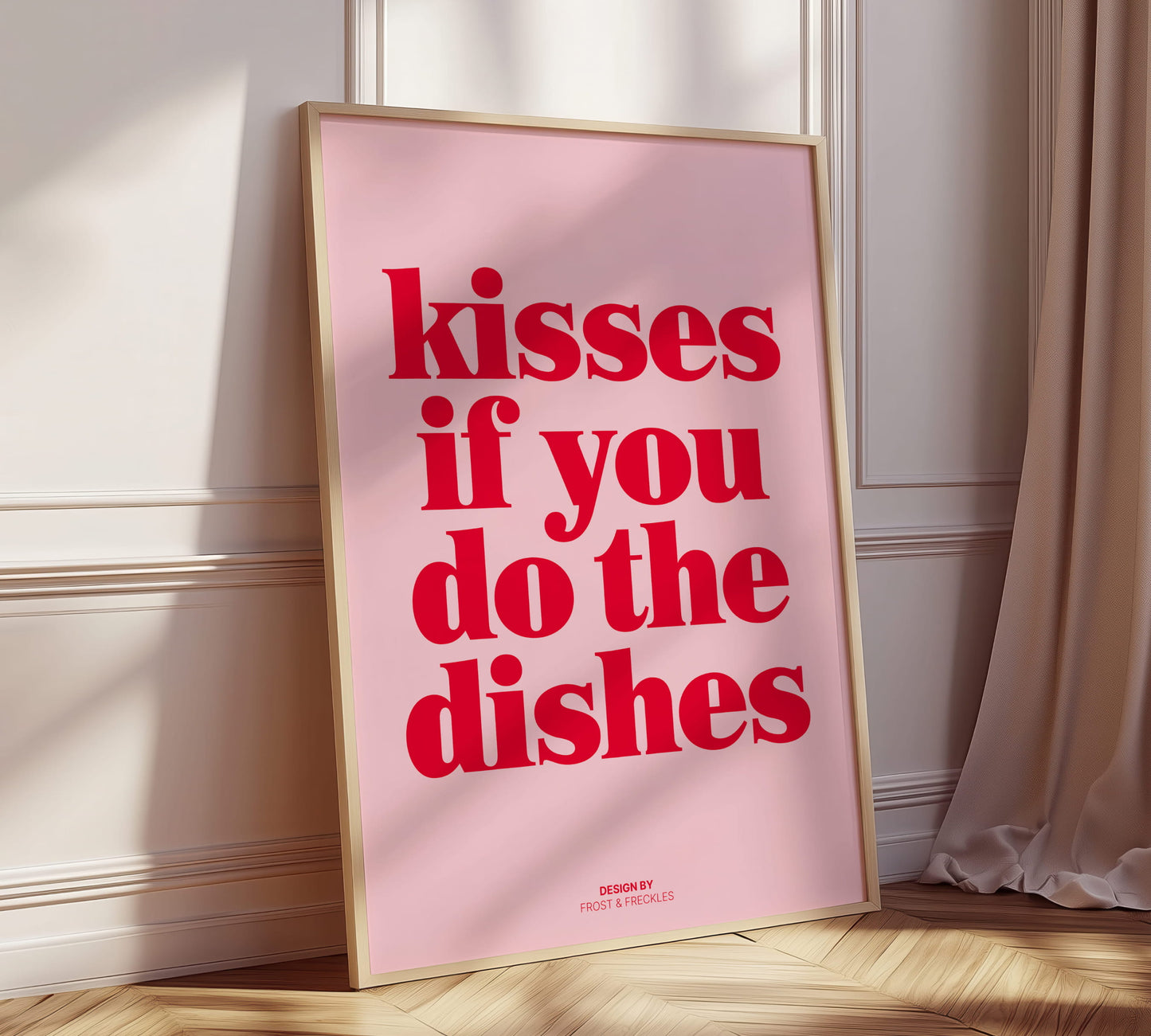 Stylisches Spruchposter für Küche im minimalistischen Design für die WG, den Freund oder die Freundin