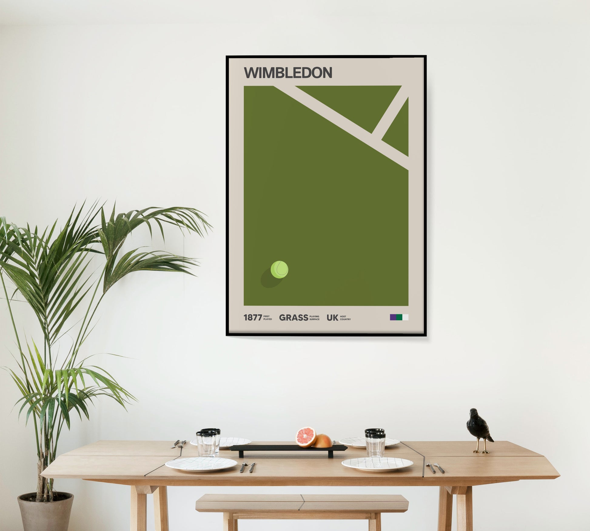 Wimbledon poster in modern retro design