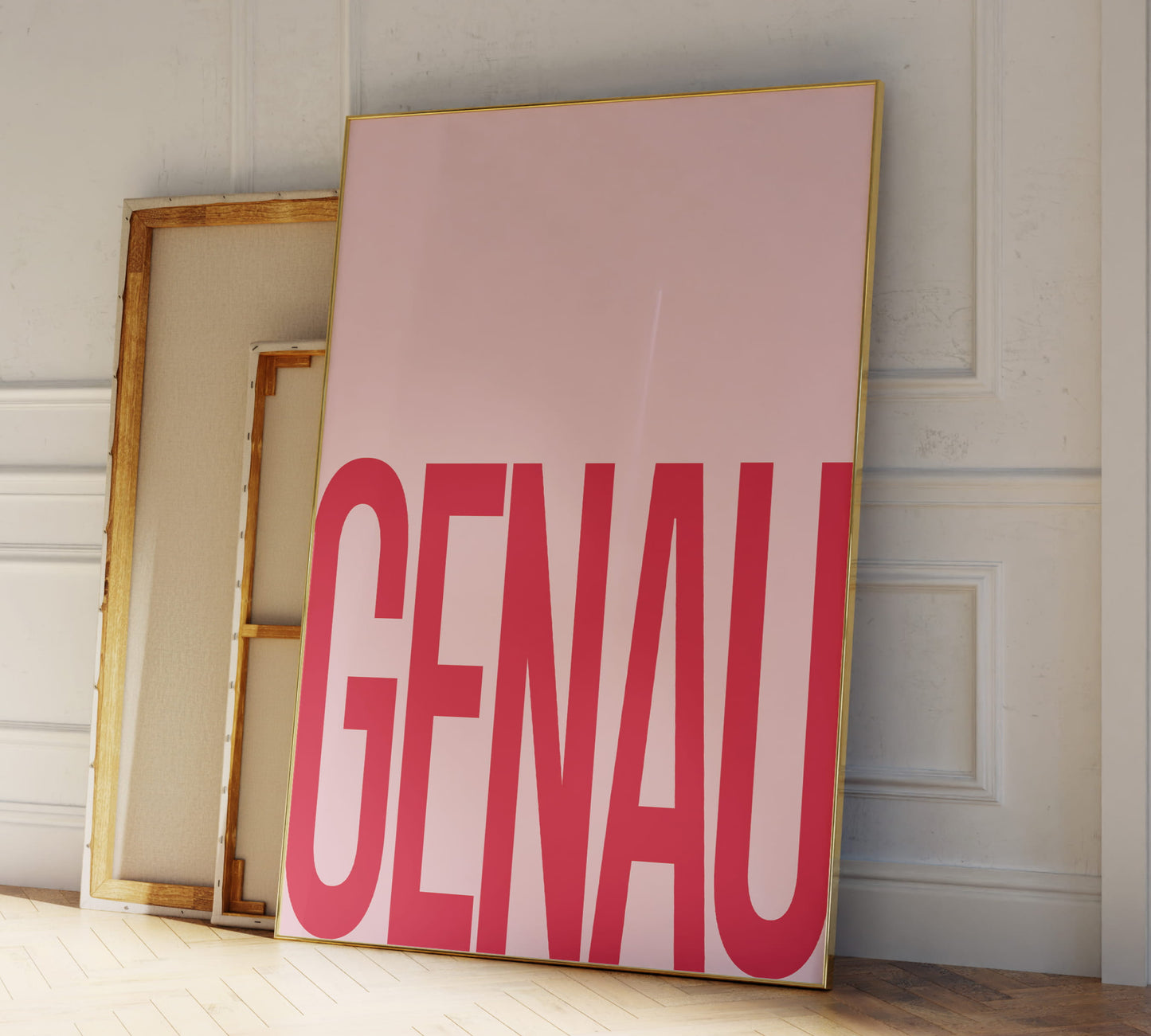 Deutsches Wortspiel Poster mit Text Genau