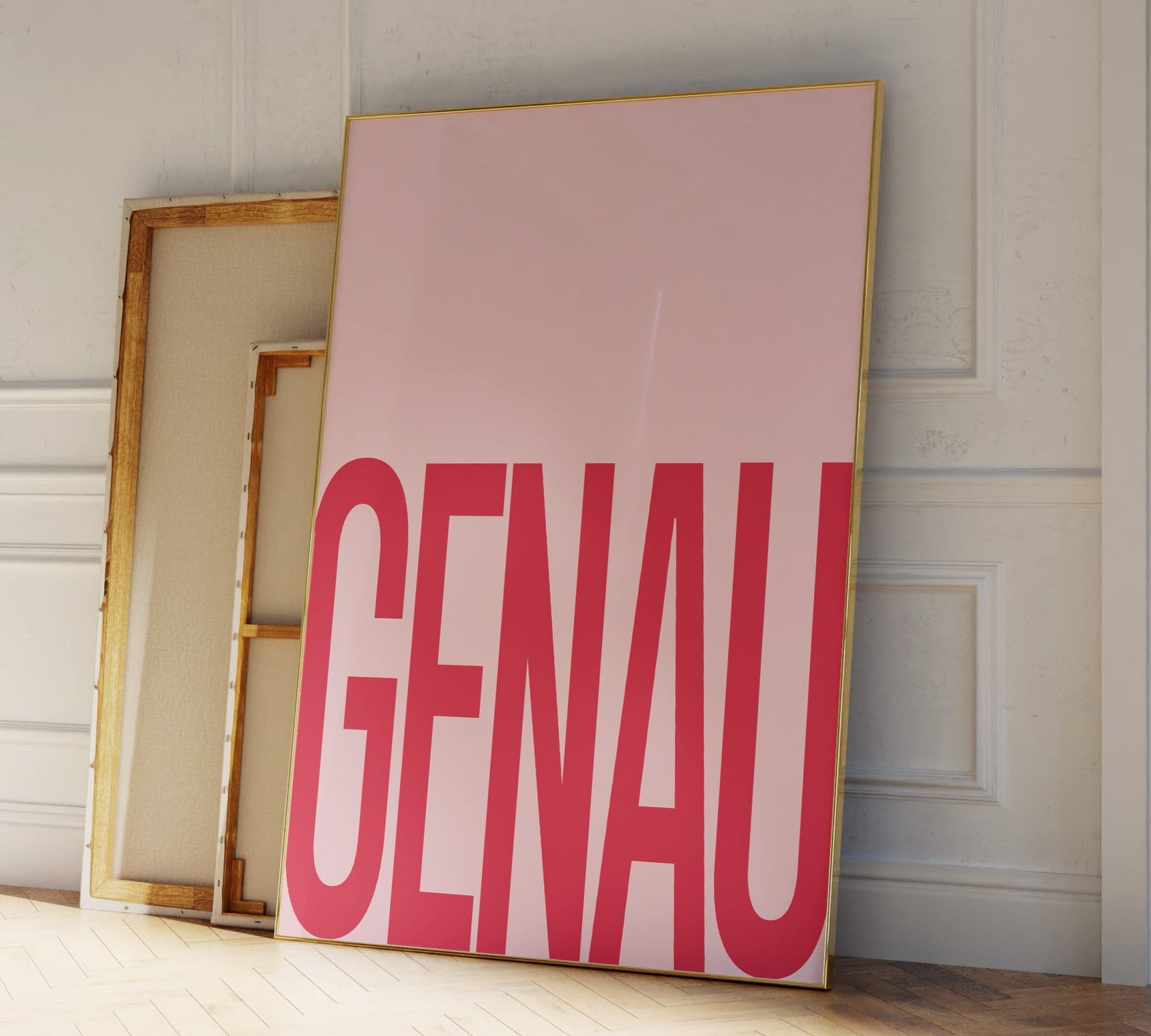 Deutsches Wortspiel Poster mit Text Genau