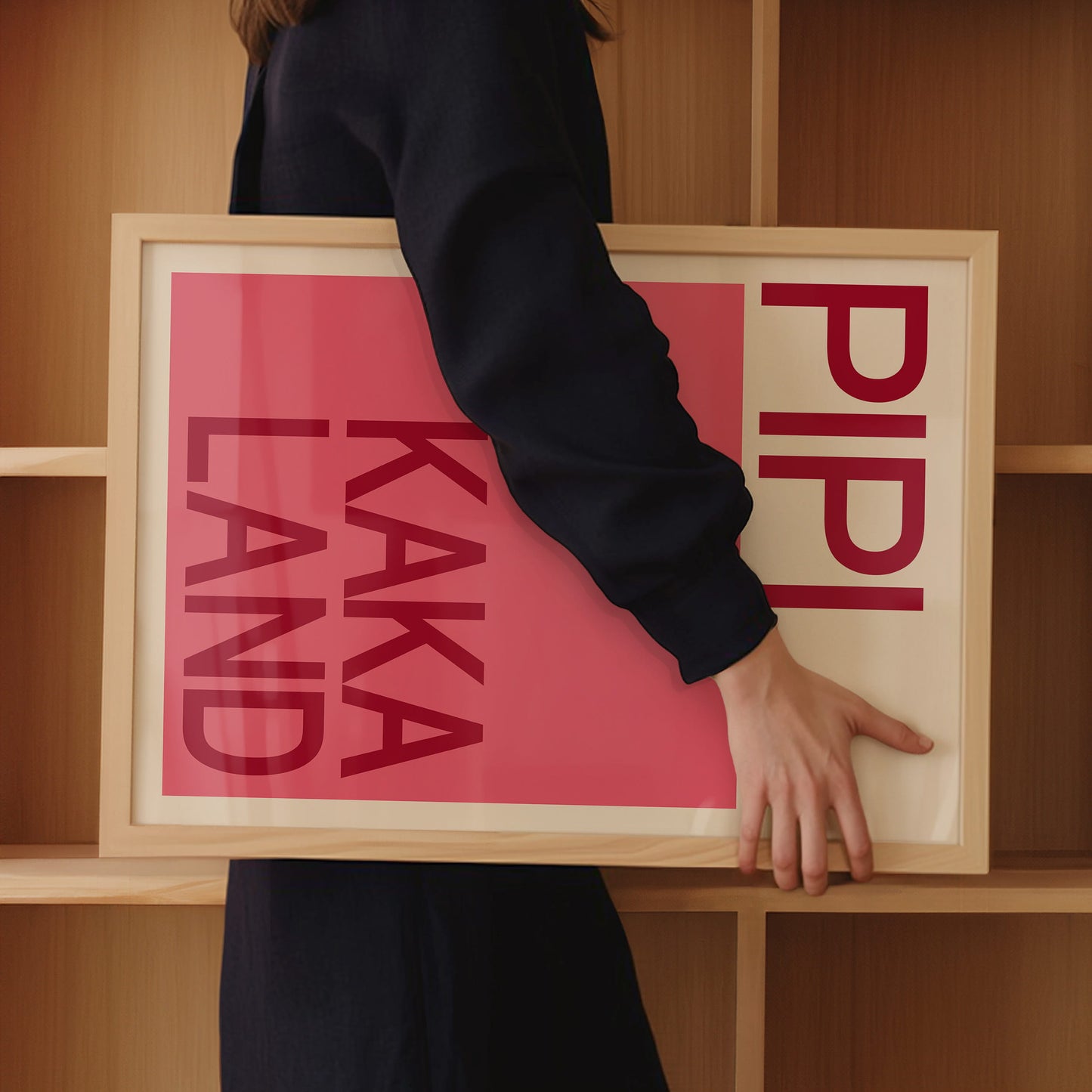Funny bathroom poster mit klarer Typografie und Humor mit Pippi Langstrumpf Zitat