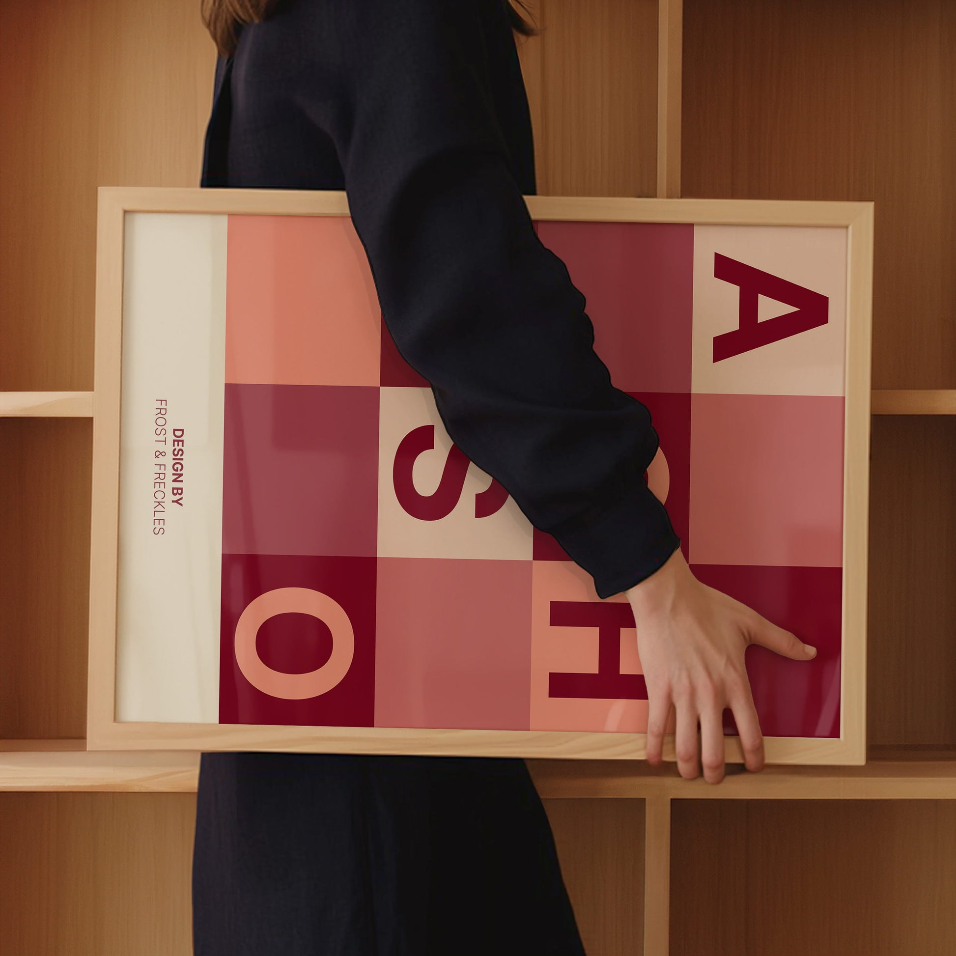 Gerahmtes Poster mit dem Wort Achso für Flur oder Büro oder Home Office