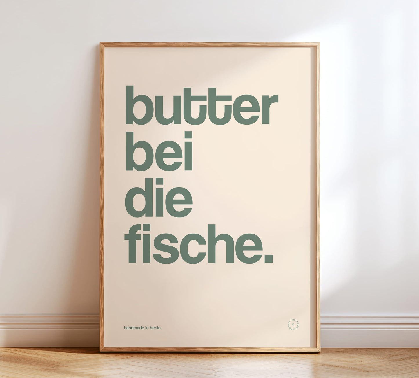 "Butter bei die Fische" Poster Print für moderne Küche oder minimalistisches Restaurant