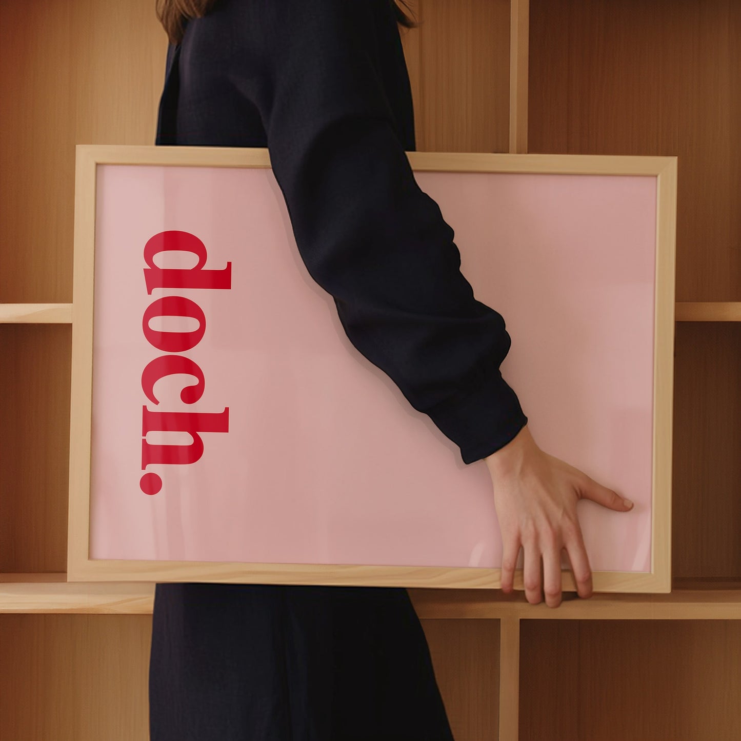 Hochformat Poster in moderner Optik mit "Doch" Typgraphie Schriftzug.