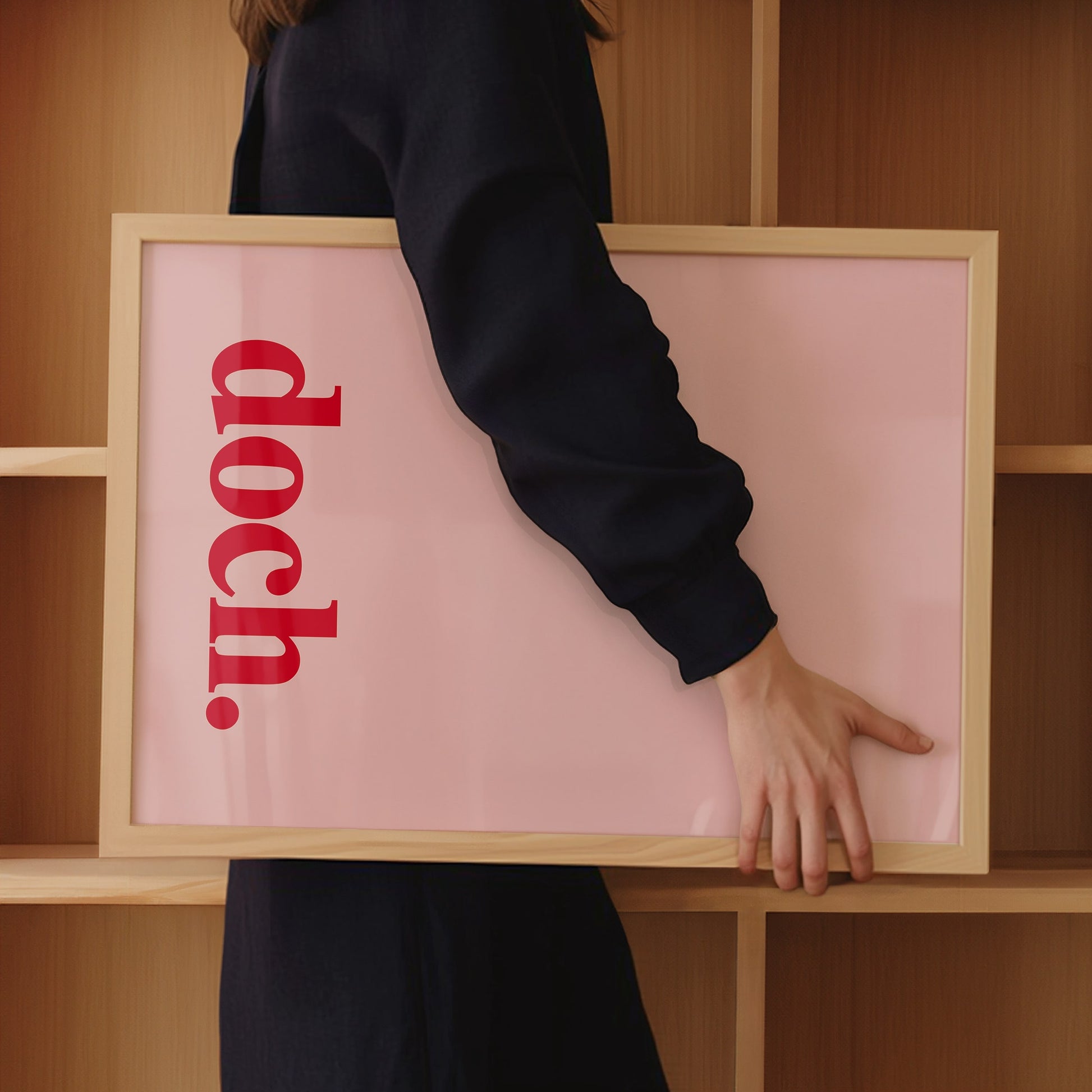 Hochformat Poster in moderner Optik mit "Doch" Typgraphie Schriftzug.
