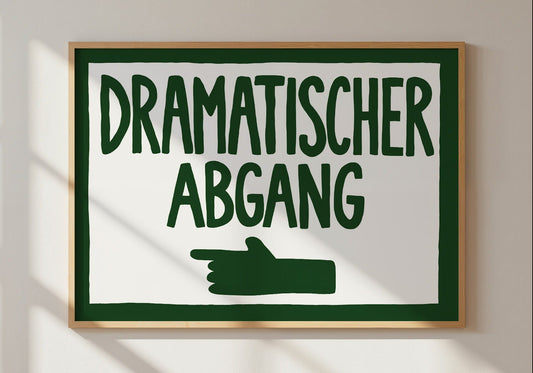 Lustiges Poster für Flur und Eingangsbereich mit Pfeil – Exit Sign