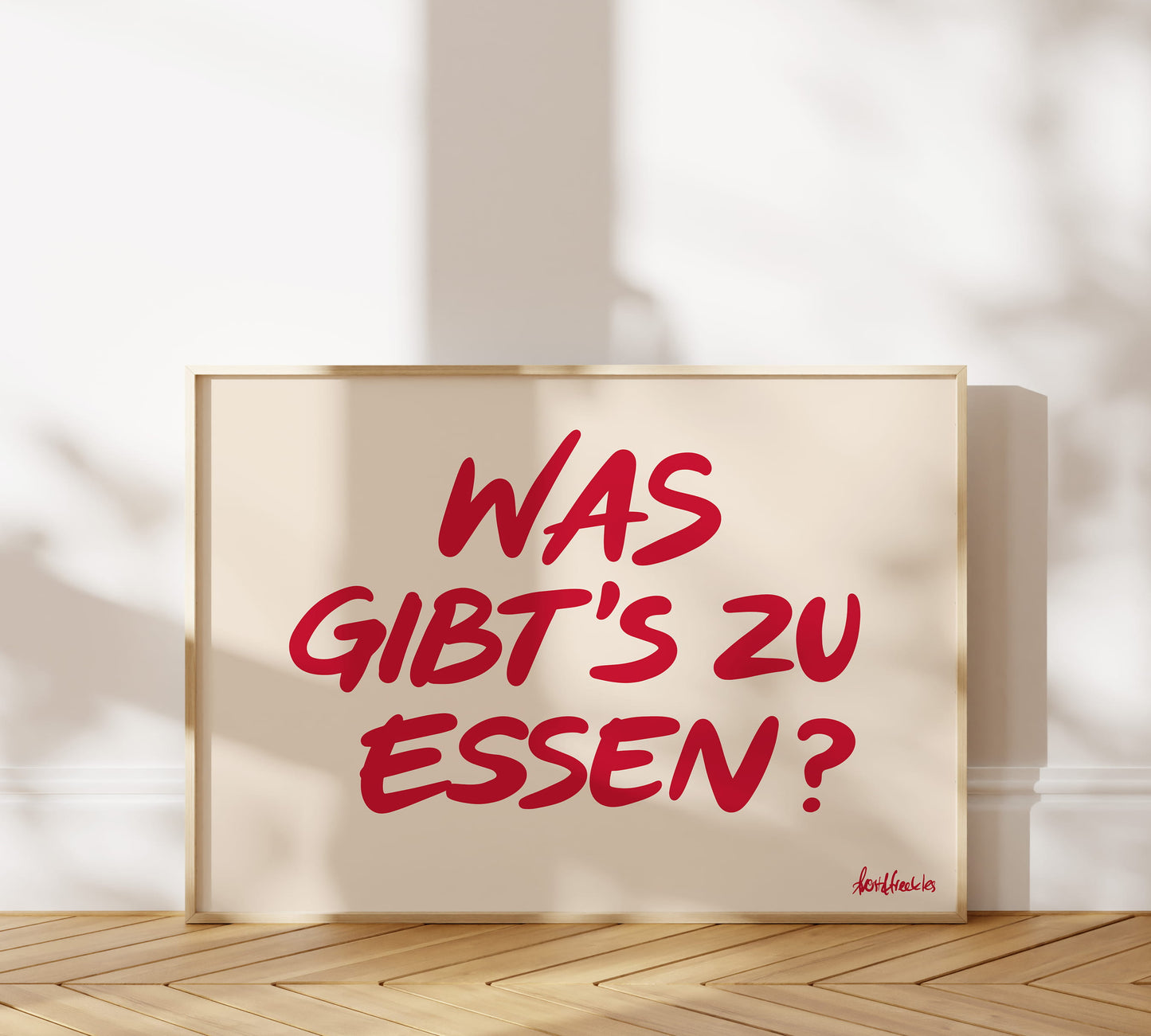 Esszimmer Poster mit deutschem Alltagsspruch für Küche oder Kochnische