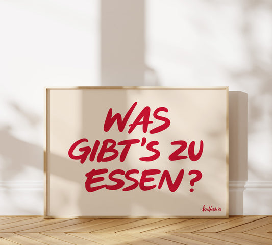 Esszimmer Poster mit deutschem Alltagsspruch für Küche oder Kochnische
