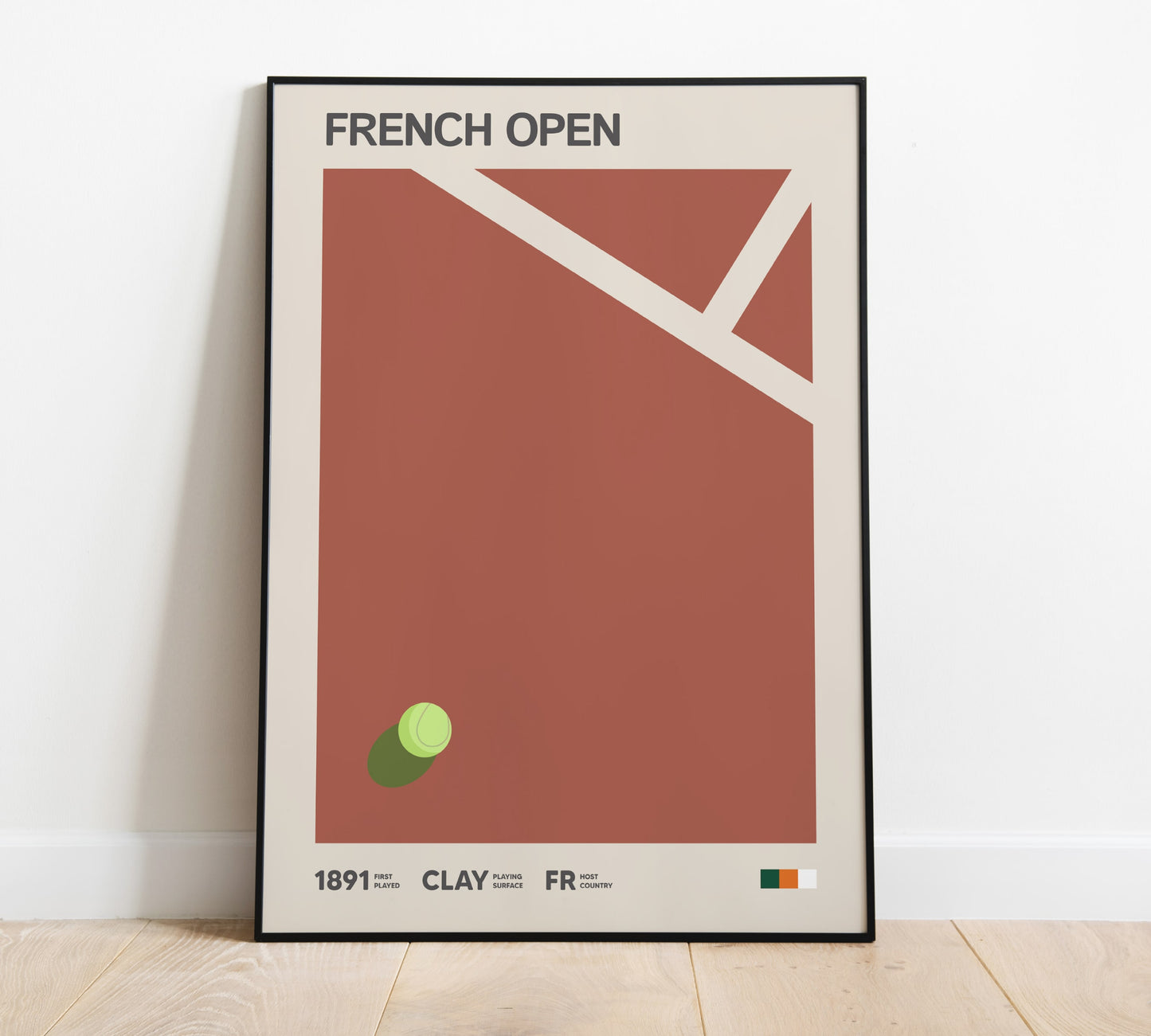 Roland Garros Tennis Poster – French Open Terracotta Art Print for Home Decor