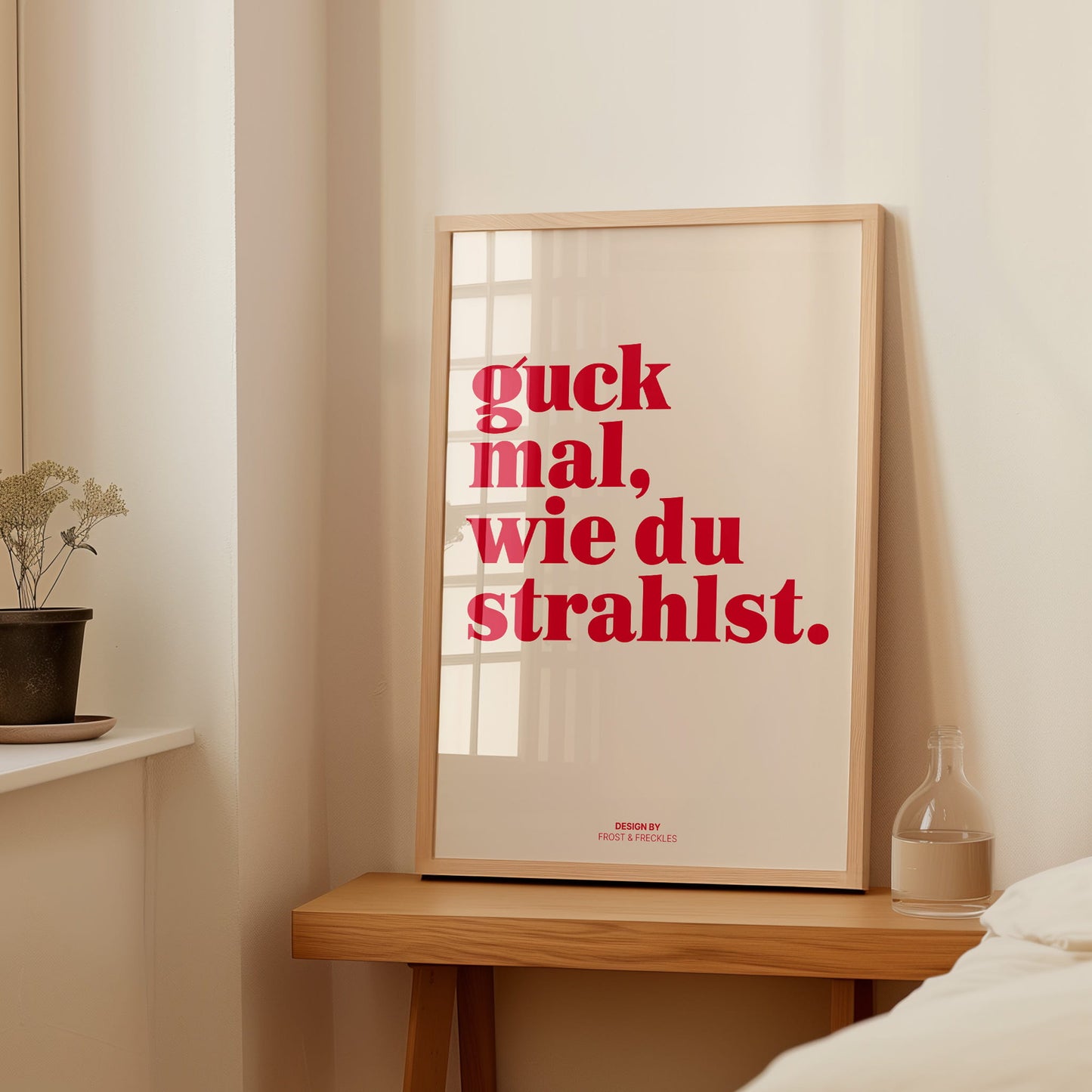 Geschenkidee für Freundin mit inspirierendem Spruch "Guck mal, wie du strahlst"
