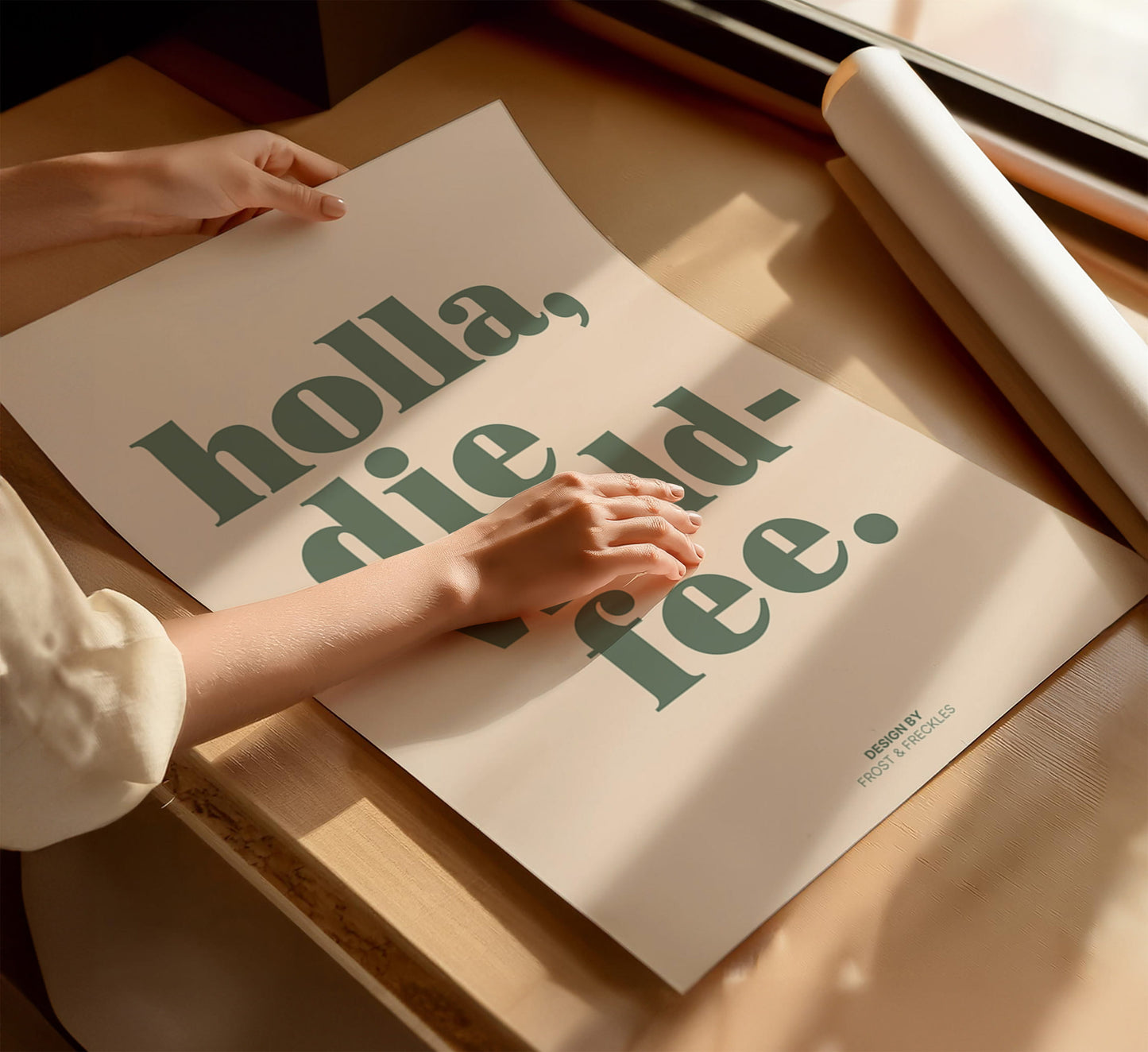 Holla die Waldfee Wandbild – modernes Typografie Poster für Wohnräume