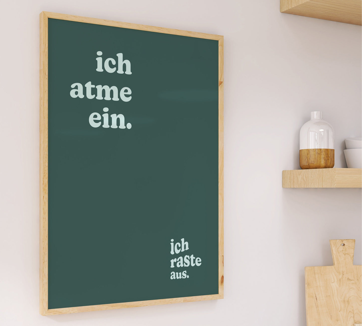 Ich atme ein, Ich raste aus Poster, Lustiges Poster mit Spruch, Witziges Yoga Poster, Meditation Poster, Yoga Geschenk, Yoga Lehrer Bild