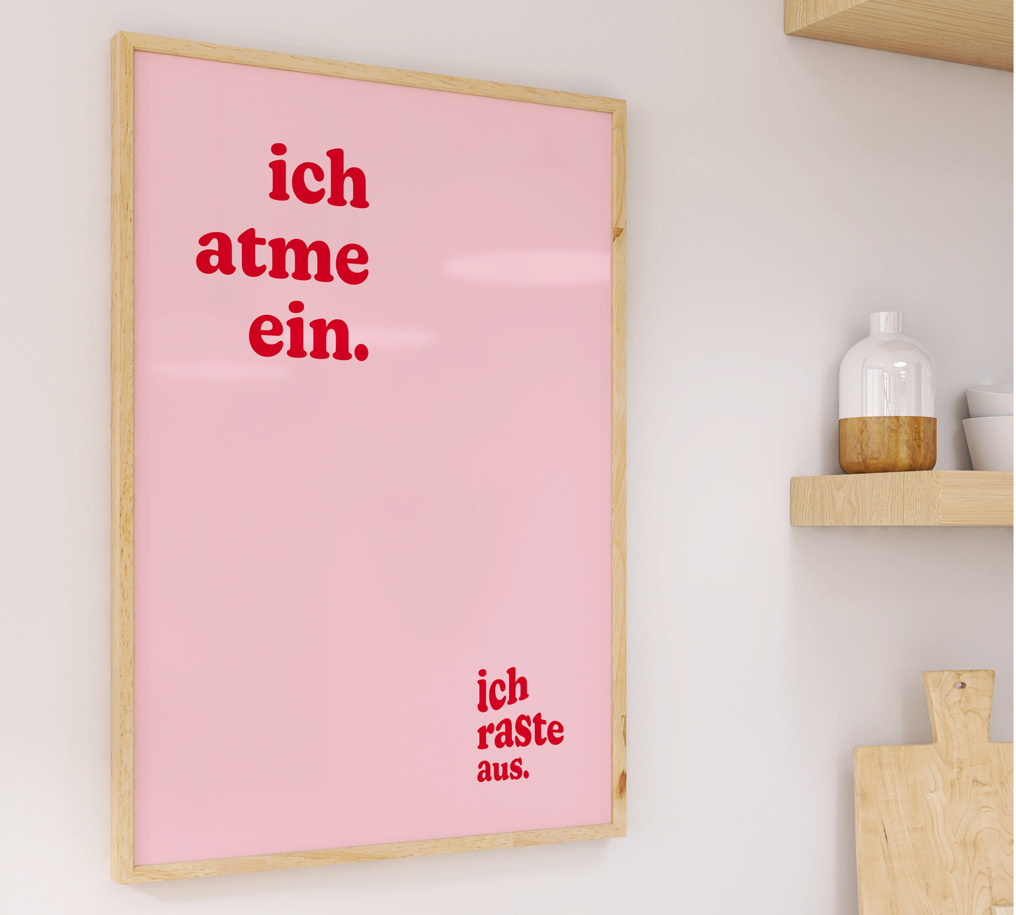Ich atme ein, Ich raste aus Poster, Lustiges Poster mit Spruch, Witziges Yoga Poster, Meditation Poster, Yoga Geschenk, Yoga Lehrer Bild