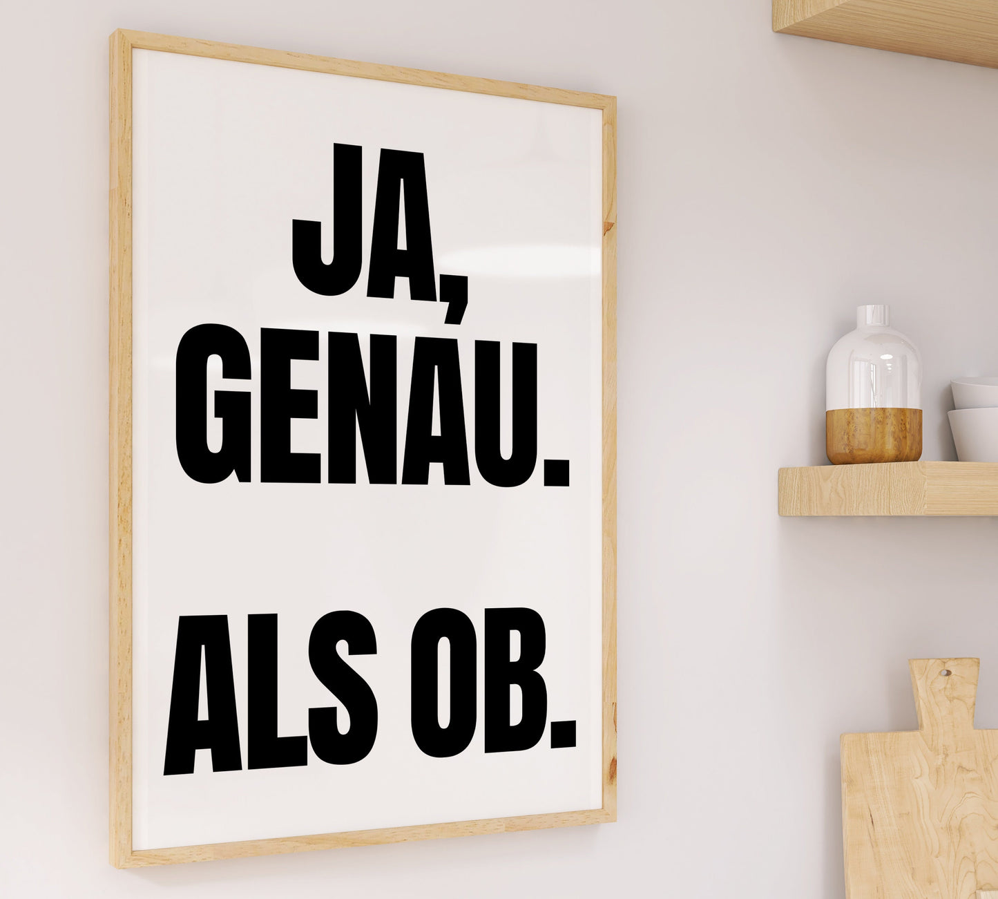 Ja Genau Als Ob Poster, Kunstdruck Typografie Print, Retro Poster Büro, Funny Wall Art, Humorvolle Wohndeko, Lustiger Spruch Minimalistisch