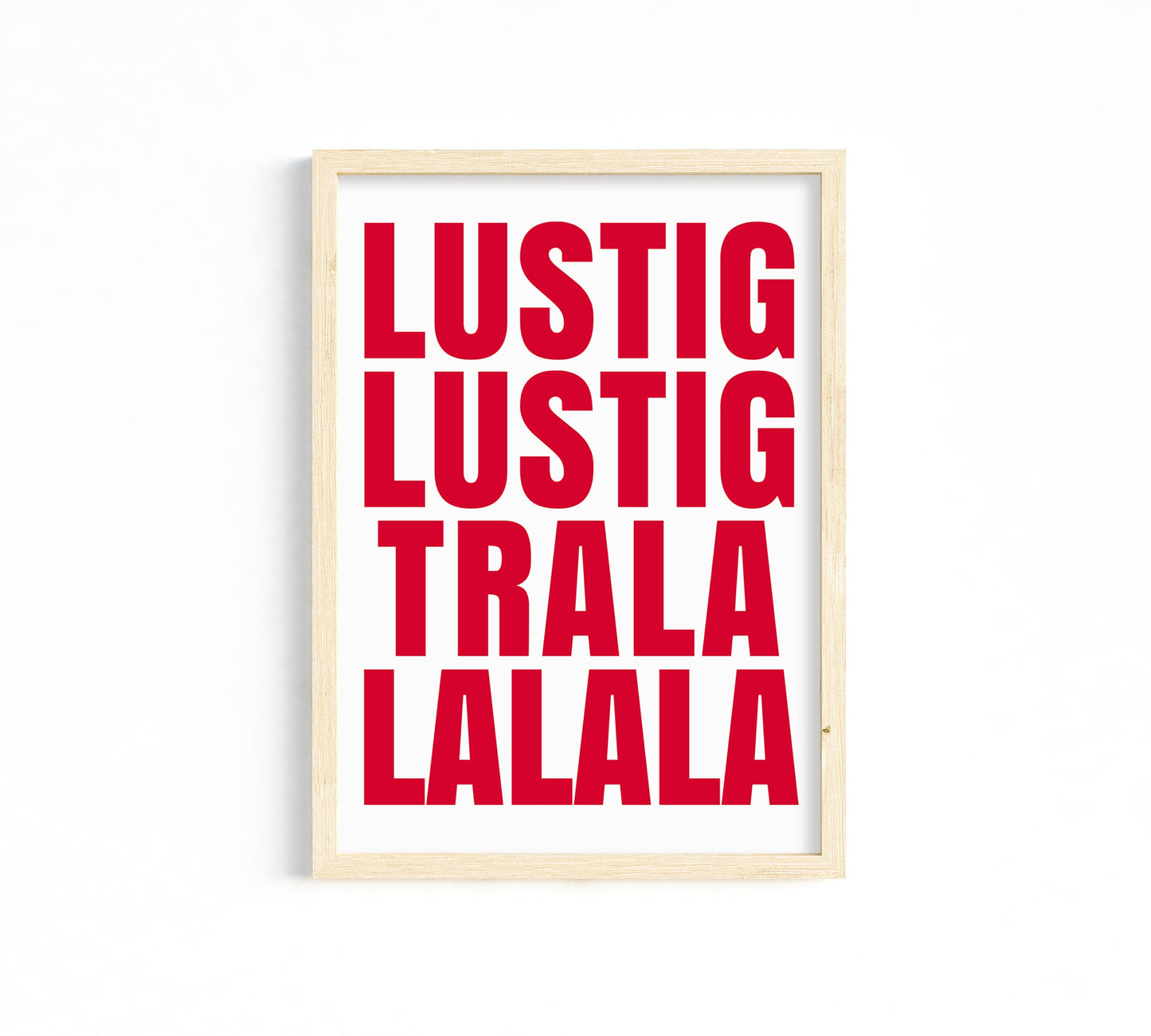 Lustig Lustig Tralalalala Poster, Weihnachten Poster, Weihnachtslied Print, Christmas Wall Art, Lasst uns froh und munter sein, Trala lalala