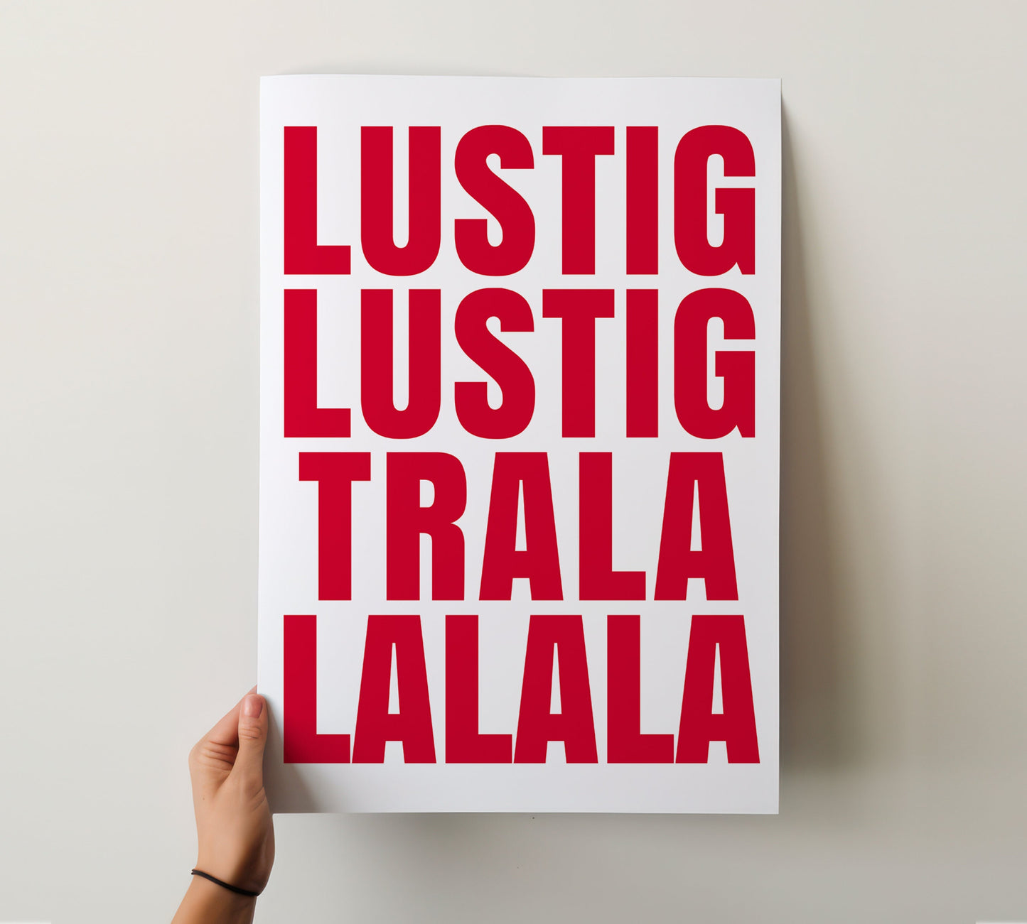 Lustig Lustig Tralalalala Poster, Weihnachten Poster, Weihnachtslied Print, Christmas Wall Art, Lasst uns froh und munter sein, Trala lalala