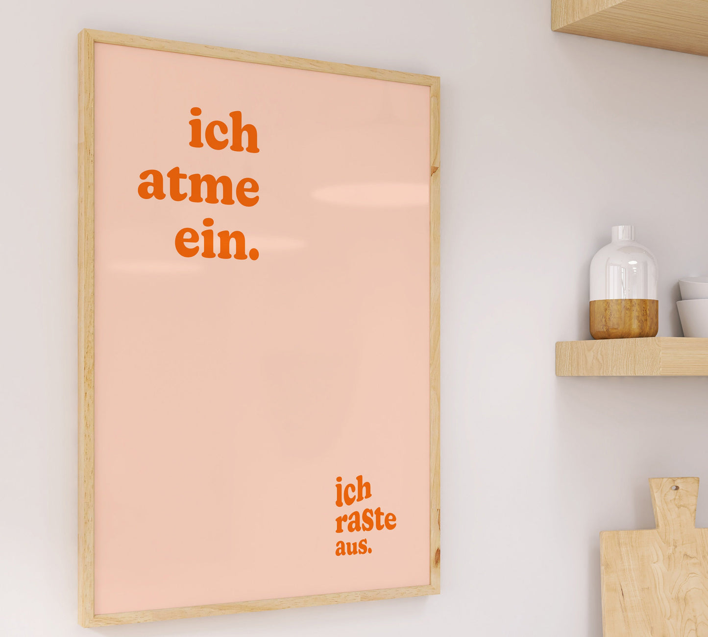 Ich atme ein, Ich raste aus Poster, Lustiges Poster mit Spruch, Witziges Yoga Poster, Meditation Poster, Yoga Geschenk, Yoga Lehrer Bild