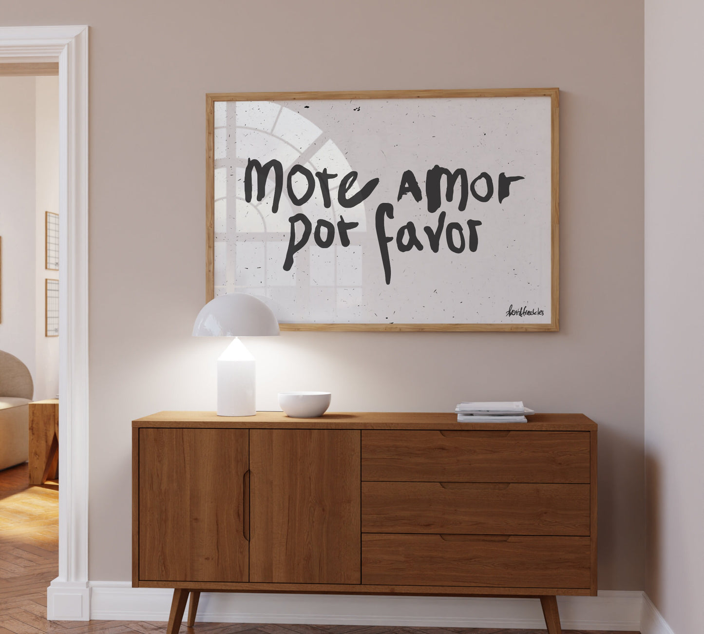 More Amor Por Favor Poster, Spanish Art Print, Modern Wall Art, Scribble Art, Black and White Print, Human Handwriting, Original Painting