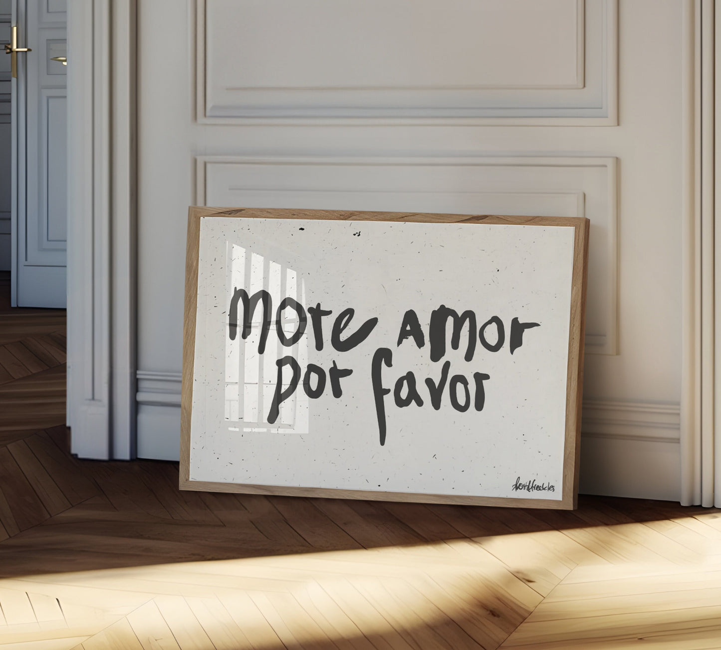 More Amor Por Favor Poster, Spanish Art Print, Modern Wall Art, Scribble Art, Black and White Print, Human Handwriting, Original Painting