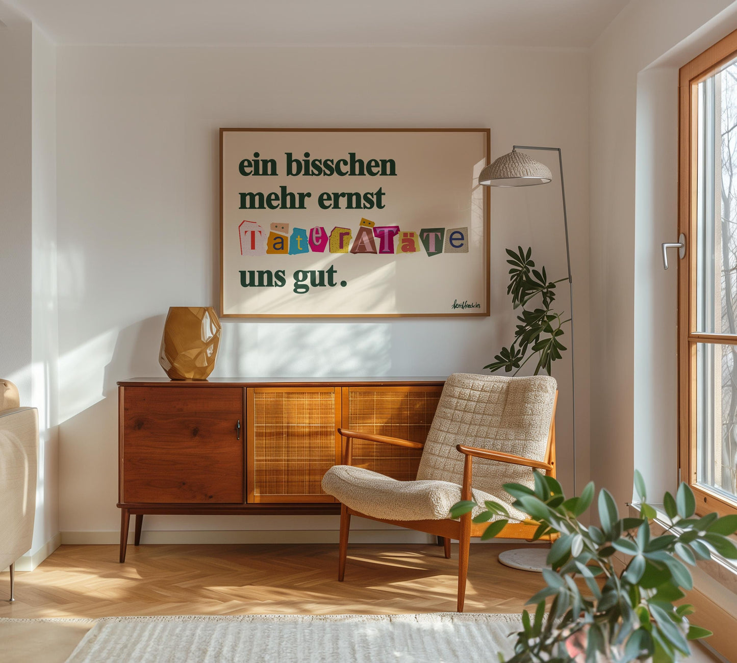 Ein Bisschen Mehr Ernst Täterätäte Uns Gut Poster, Witziger Spruch Slogan Zitat, German Wall Art, Büro Deko Lustig, Geschenk Kollegium Papa