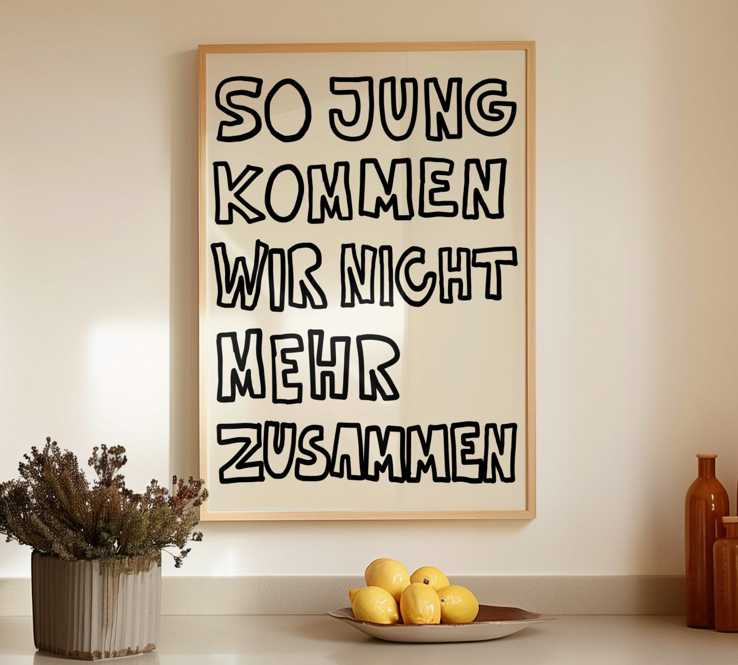 Schlichtes Spruchposter für moderne Küche