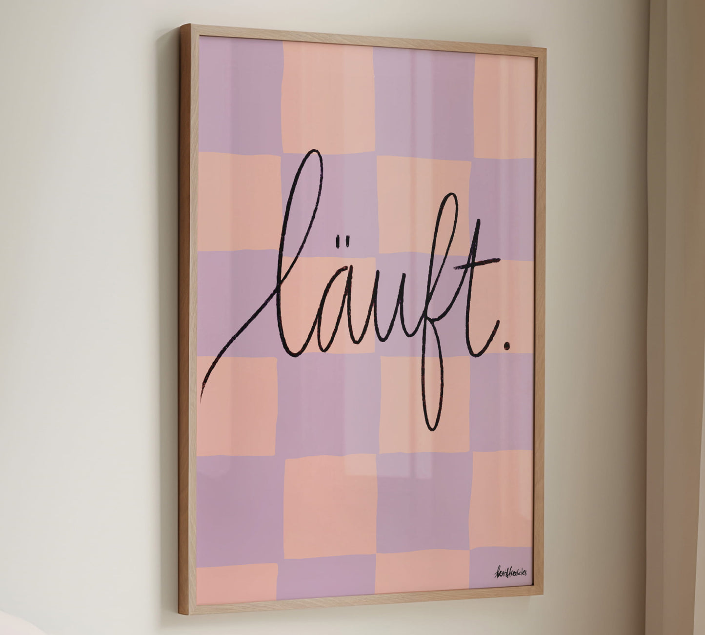 Laeuft Poster in Pink und Rosa im Grid Design
