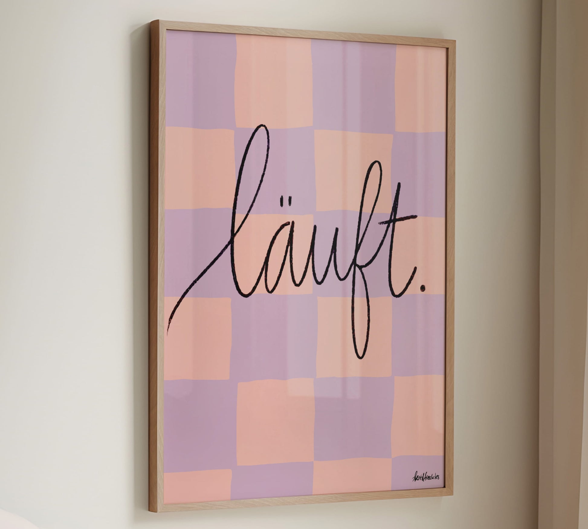 Laeuft Poster in Pink und Rosa im Grid Design