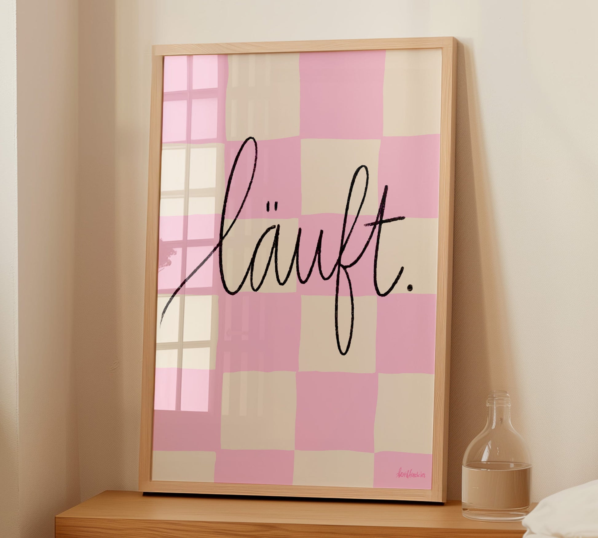 Läuft Poster als dezente Wanddeko mit Schreibschrift Typografie