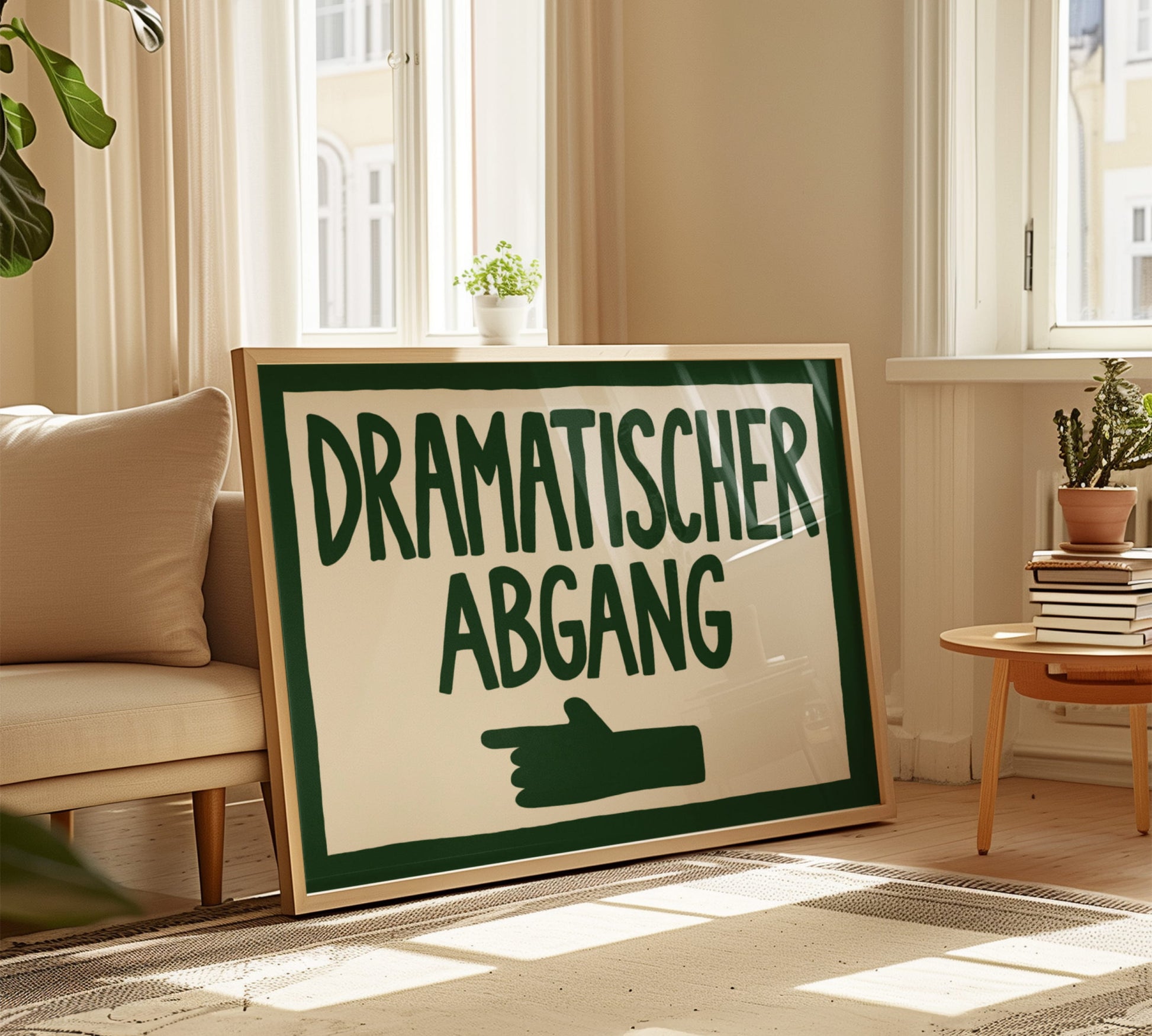 Witzige Wanddeko „Dramatischer Abgang“ für Büro oder Flur