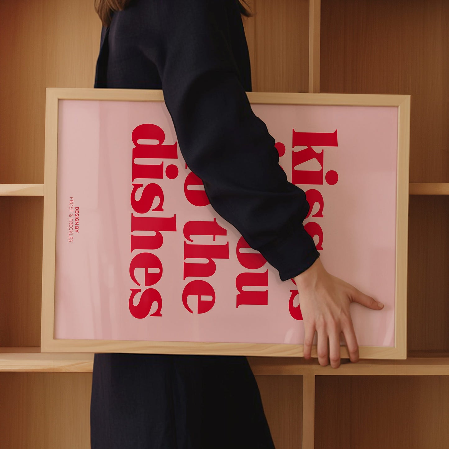 Modernes Typografie Poster für Küche mit humorvollem Abwasch Spruch