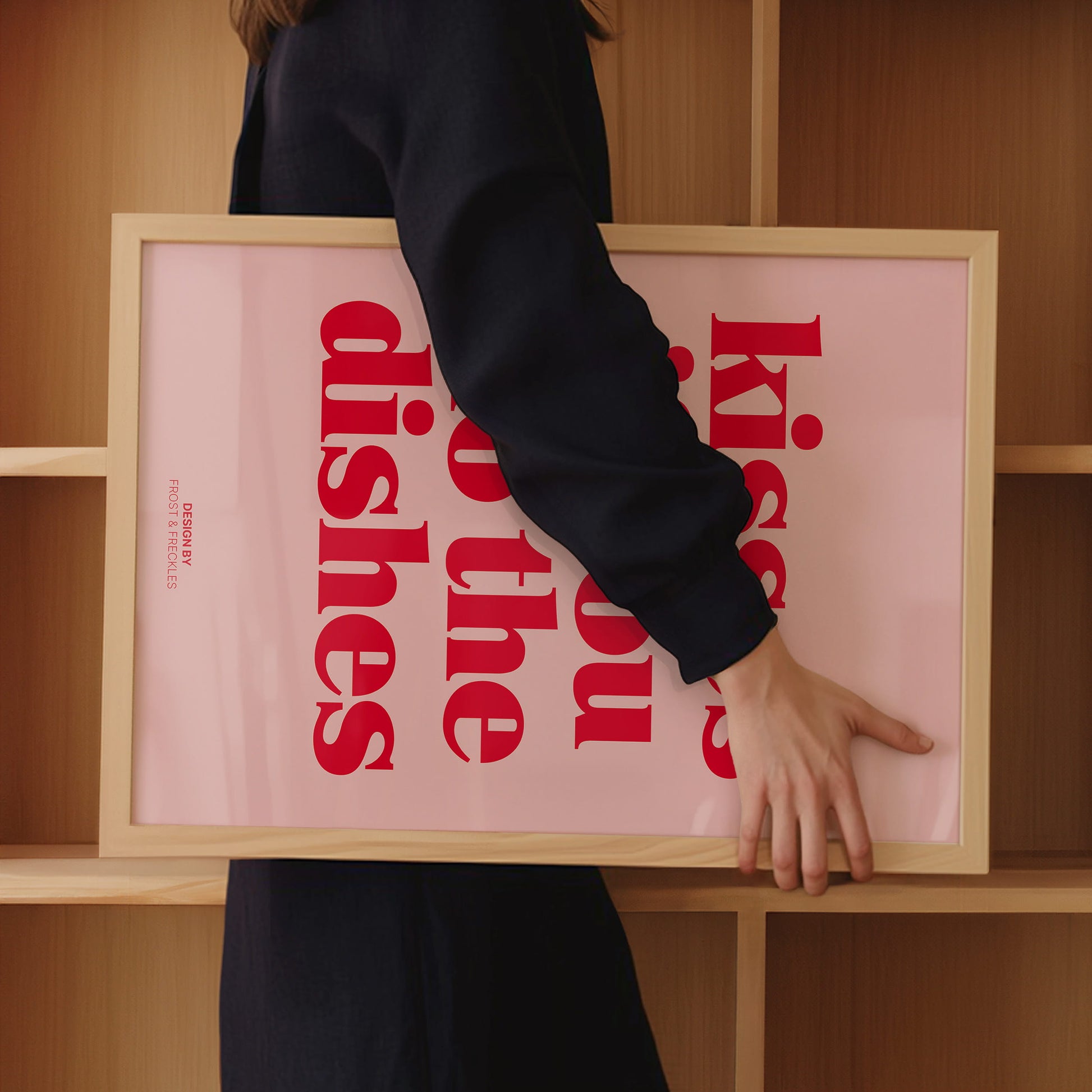 Modernes Typografie Poster für Küche mit humorvollem Abwasch Spruch