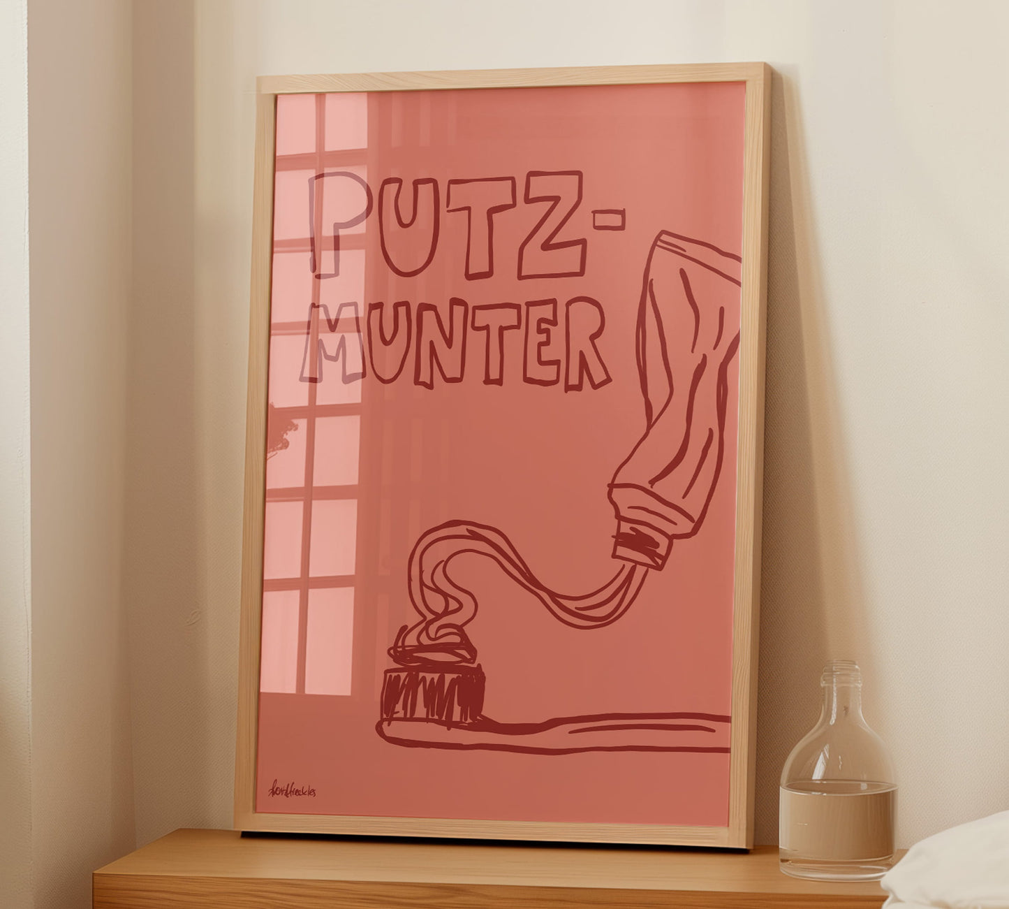 Humorvolle gerahmte Wanddeko für Badezimmer im modernen Stil