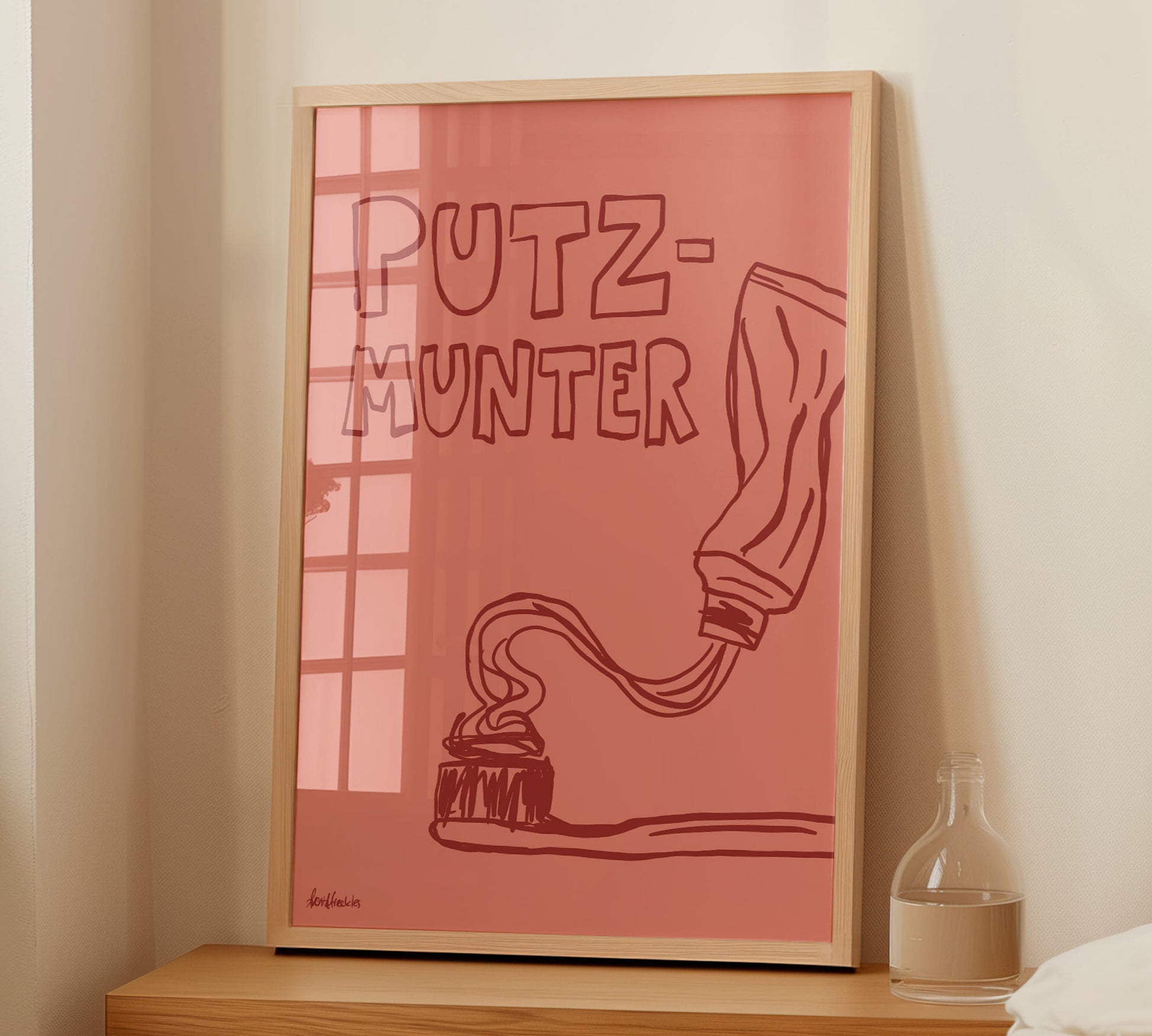 Humorvolle gerahmte Wanddeko für Badezimmer im modernen Stil