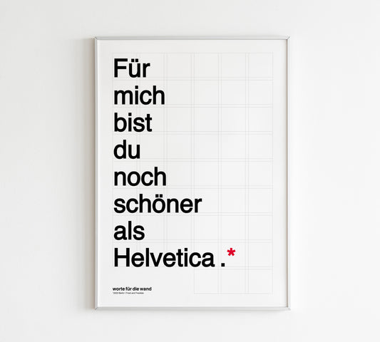Poster Helvetica - Für mich bist du...