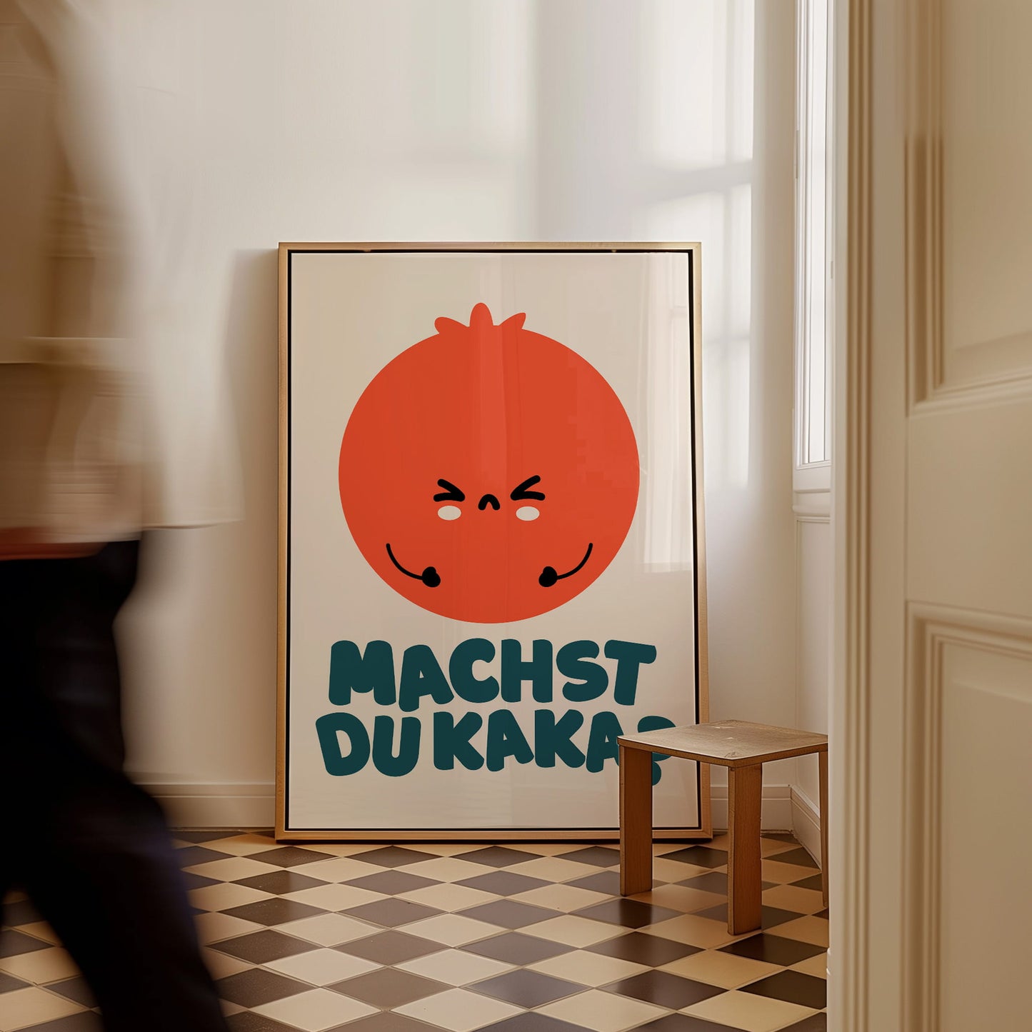 Minimalistisches Typografie Poster für Gäste WC mit humorvollem Text
