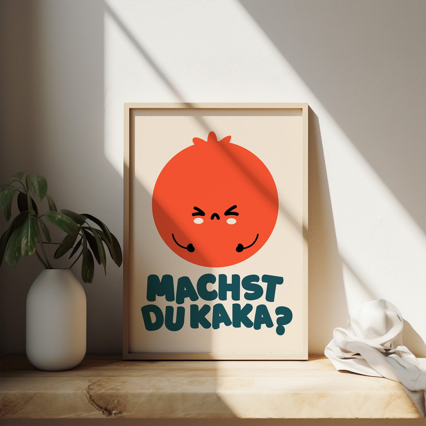 Kleines gerahmtes Poster "Pipi Kaka Land" für Toilette, Kinder Badezimmer oder Gäste WC
