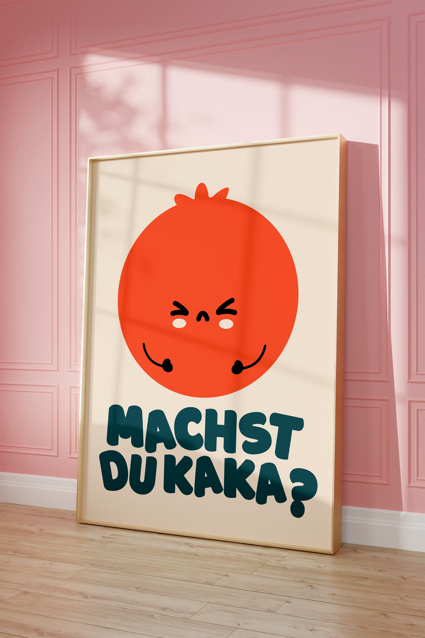Witziger Typografie Poster mit dem Spruch "Machst du Kaka" für Badezimmer