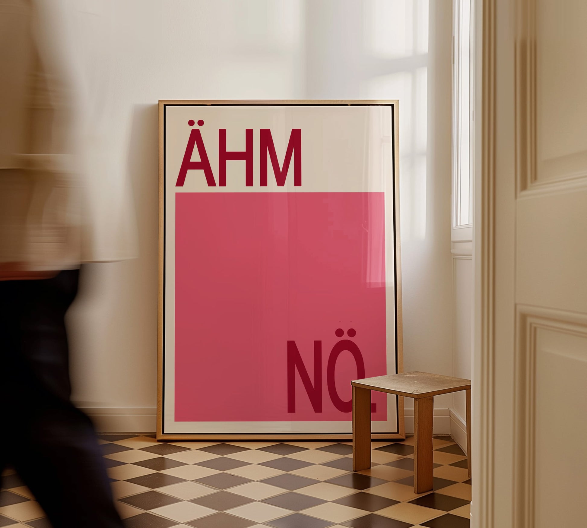 Poster mit direkter ironischer Aussage "Ähm Nö" für moderne Innenräume