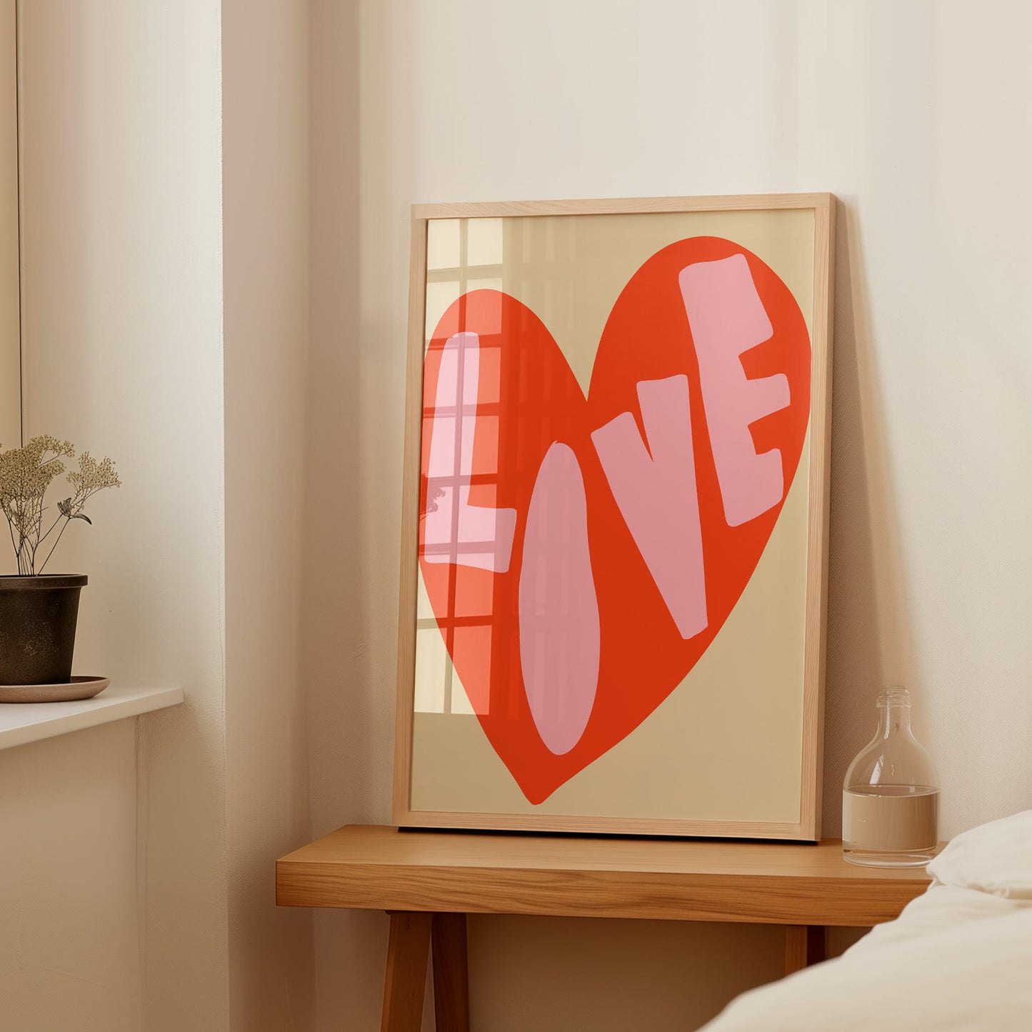 Minimalistisches Poster für Gallery Wall mit Love Motiv – ideal für Frühling oder Sommer
