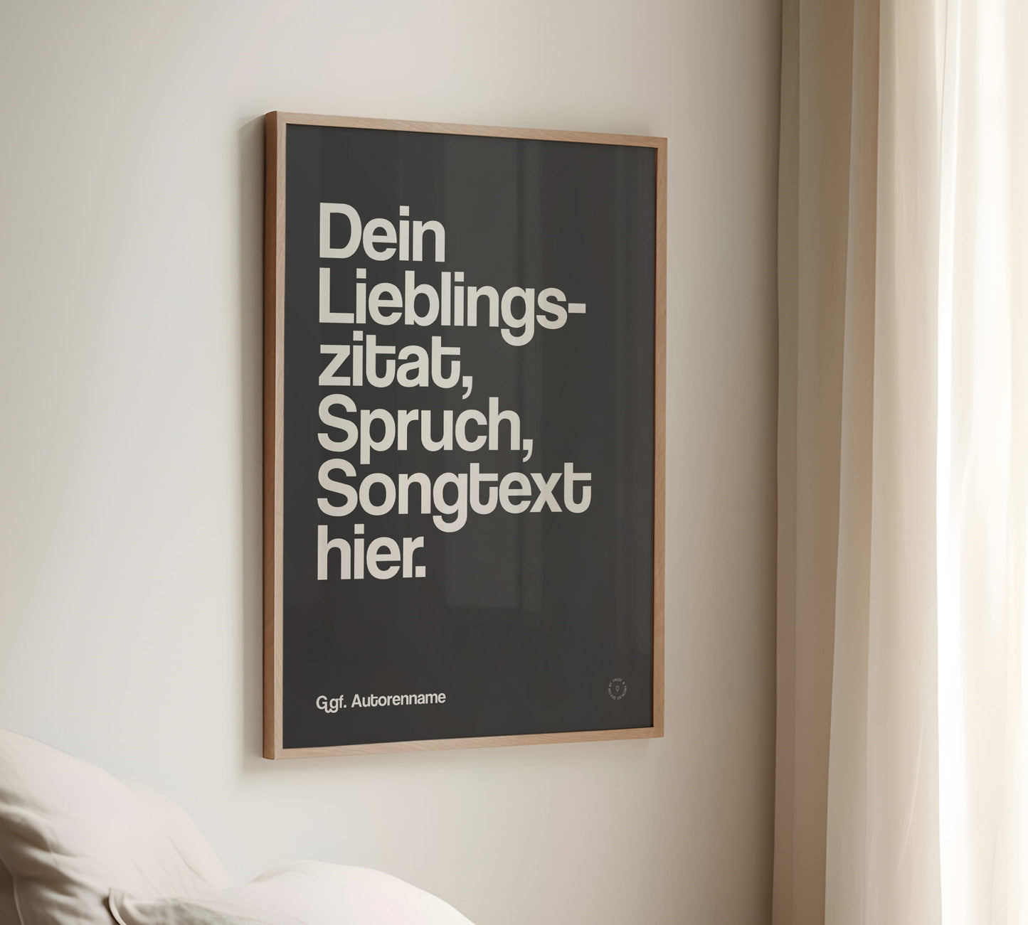 Individuelles Wandbild mit persönlichem Zitat in schwarz oder weiß