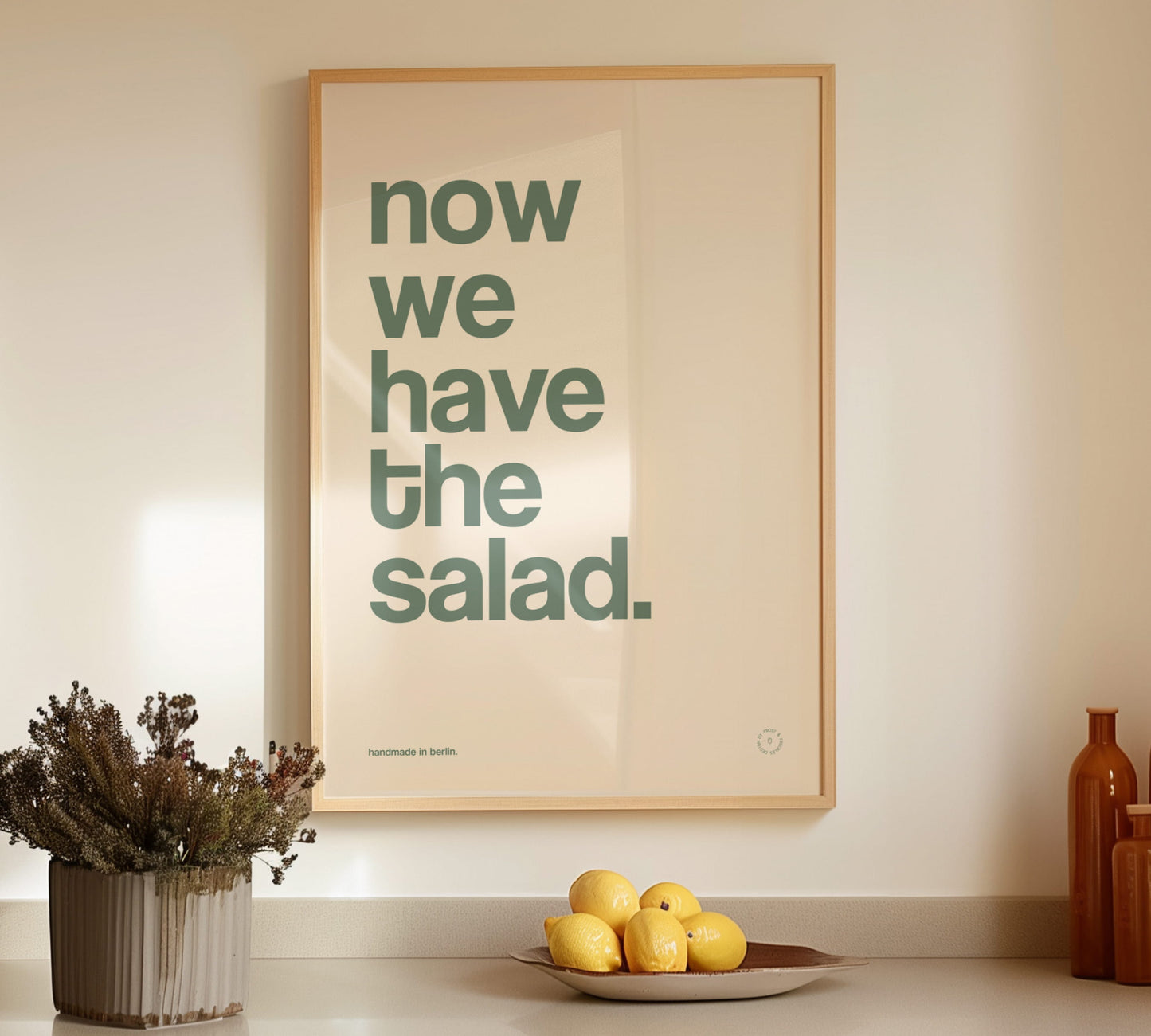 Funny kitchen poster mit denglischem Spruch im minimalistischen Design