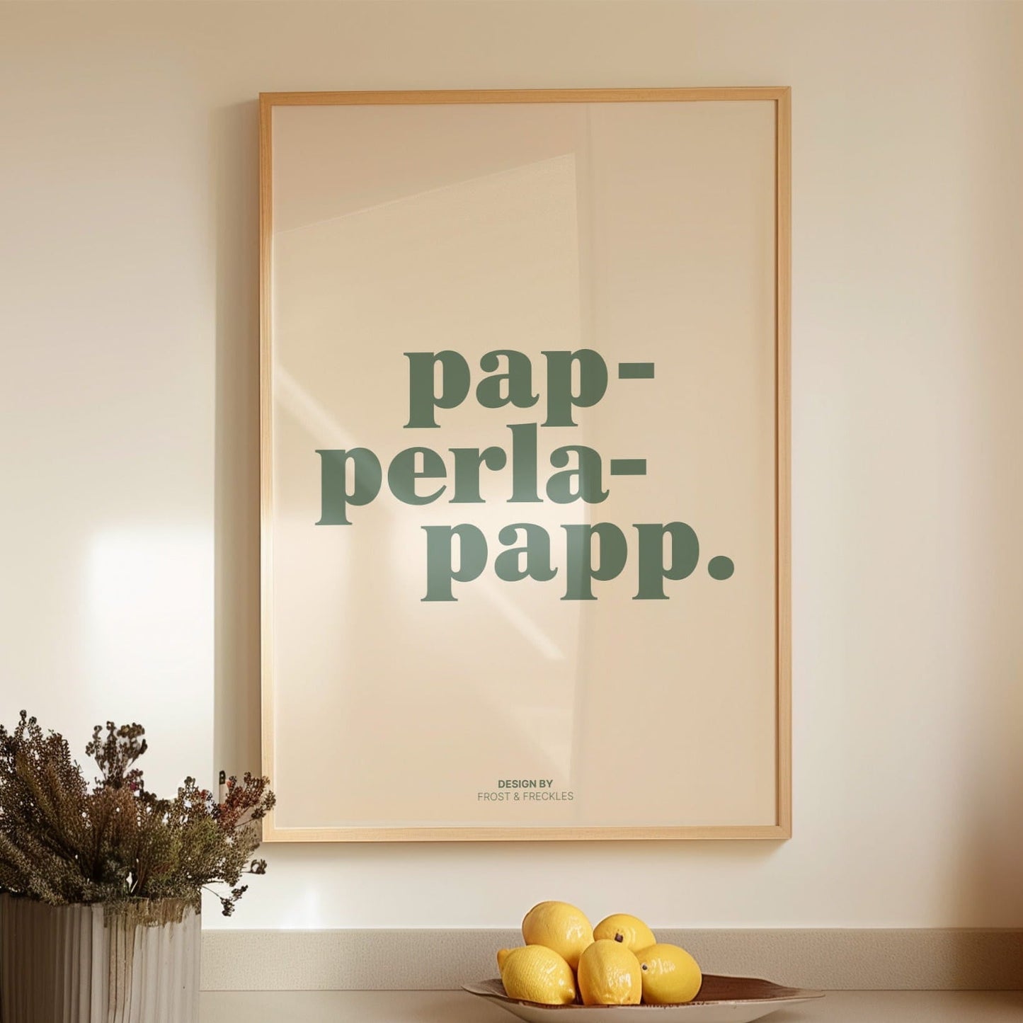 Papperlapapp Wandbild – modernes Typografie Poster für Küche oder Büro