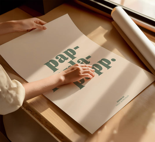 Minimalistischer Typografie Print mit deutschem Ausdruck Papperlapapp