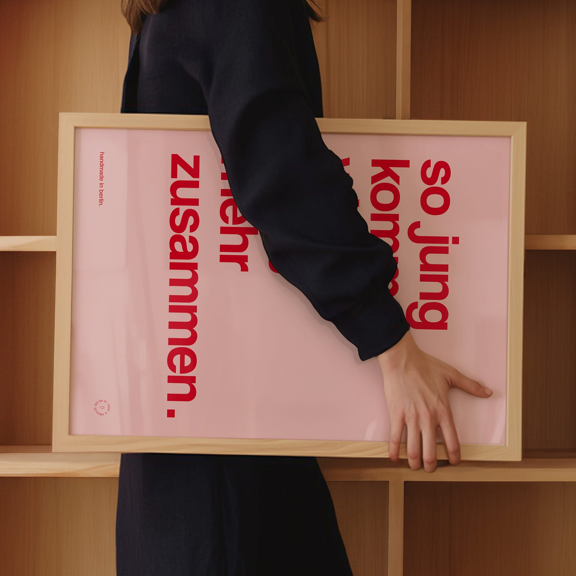 Pinkes Wandbild mit Spruch für Schlafzimmer oder Wohnzimmer